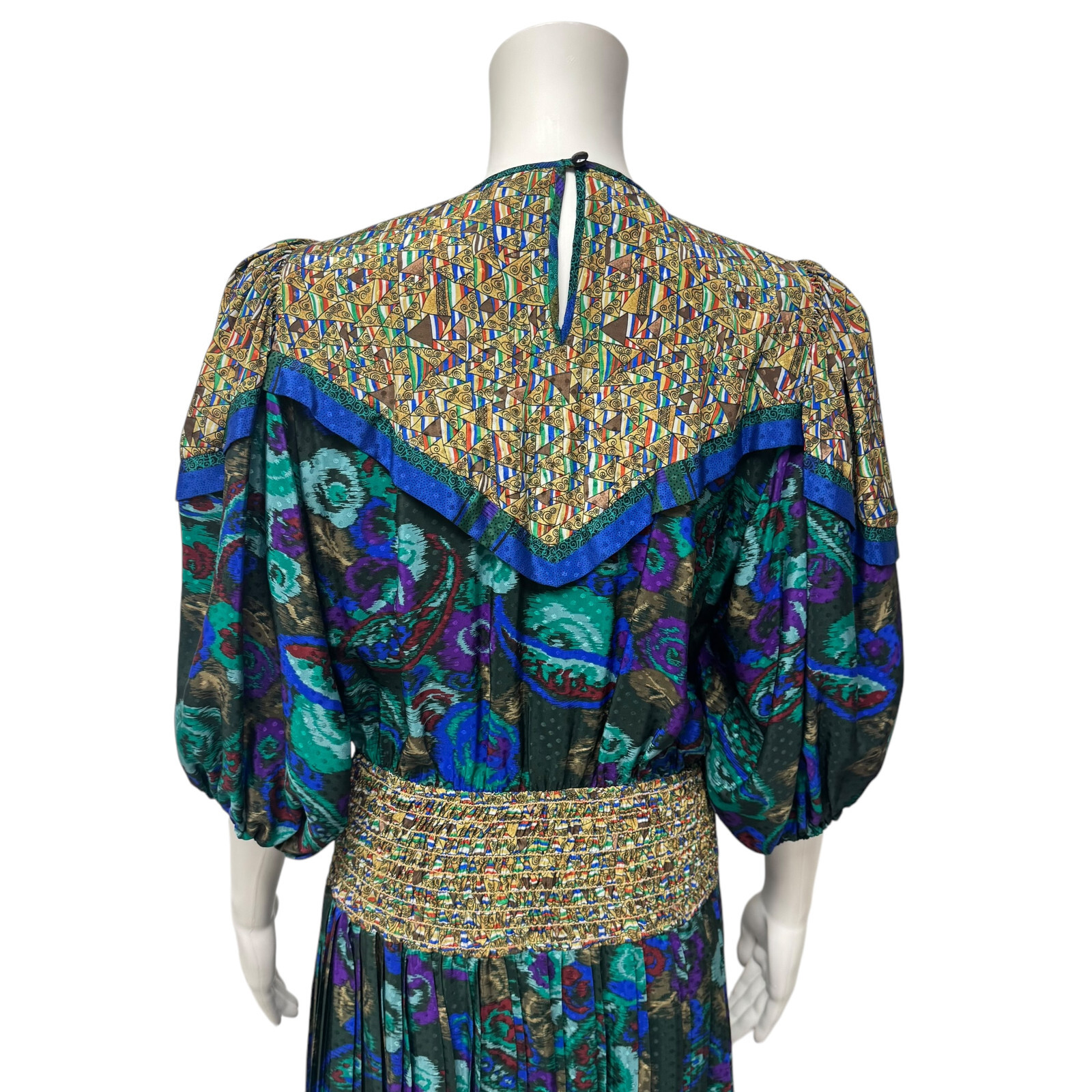 Vintage Assorti for Susan Freis women’s dress multicolor ballow sleeve size XS