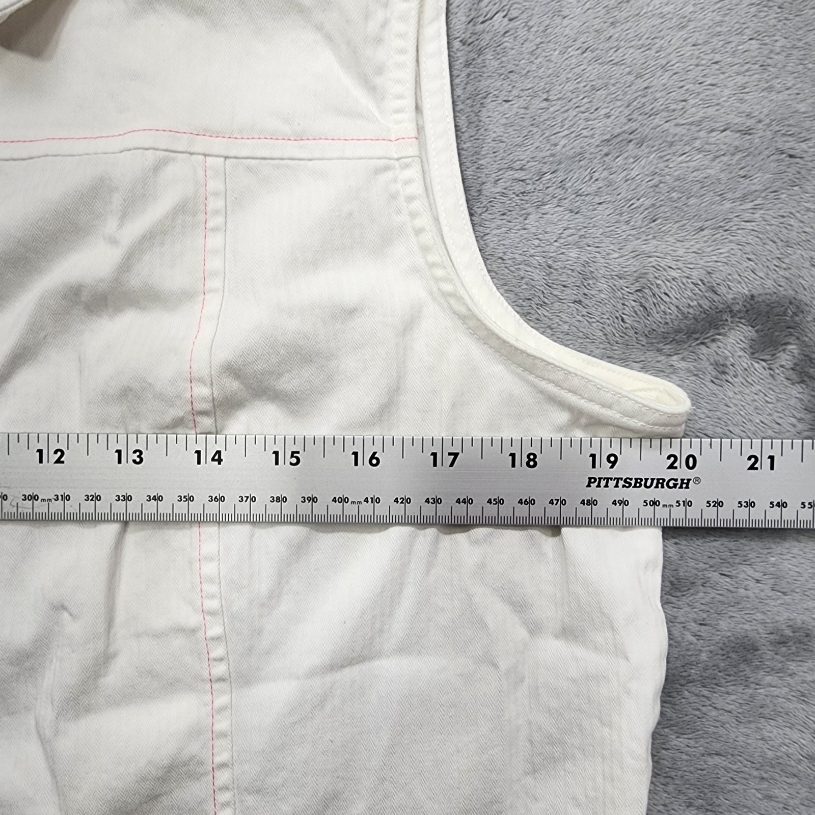 Vintage Christopher & Banks Vest Womens L White Pink Sleeveless Button Up Preppy