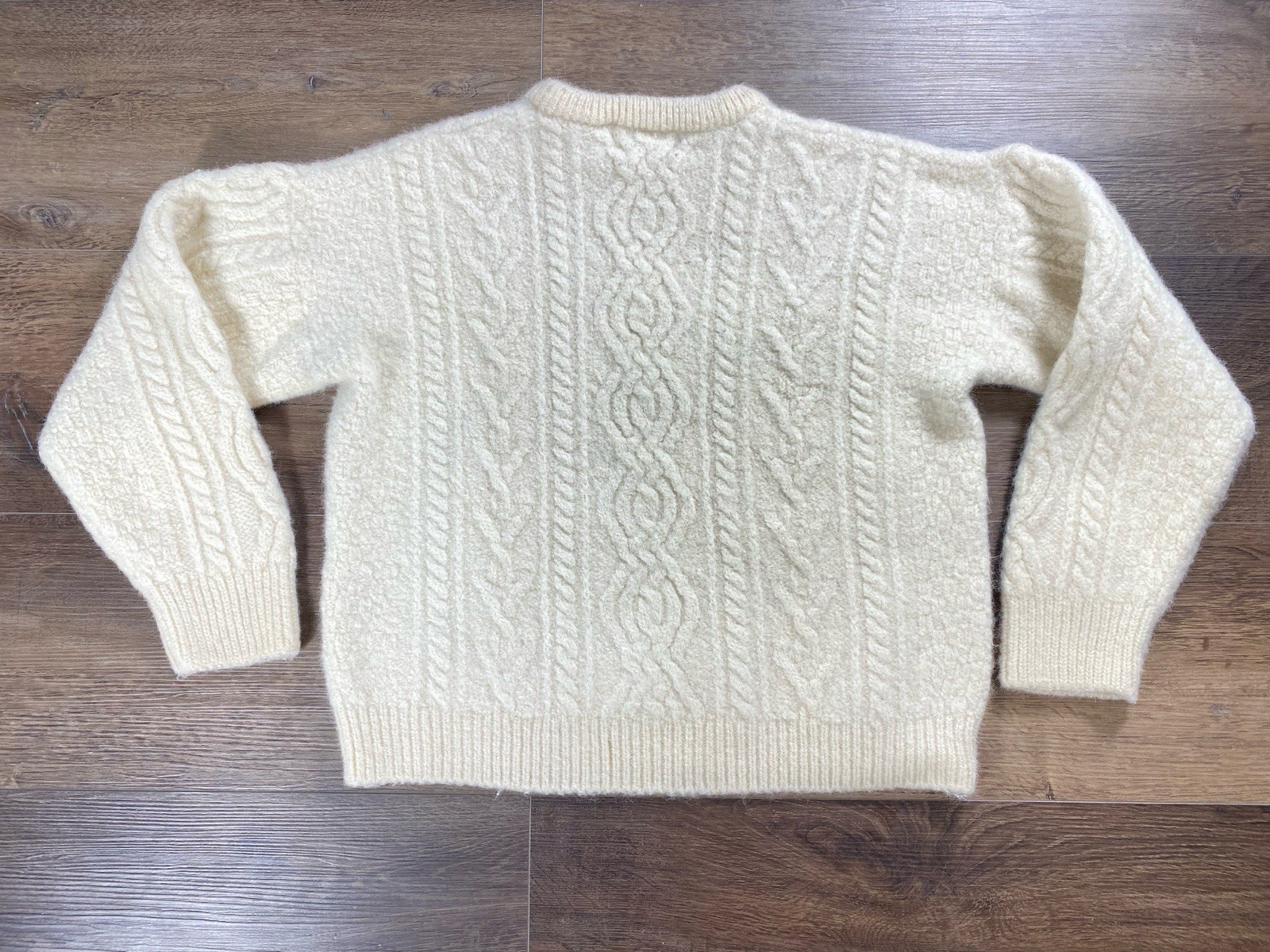 Vintage Aran Crafts Irish Fisherman Cable Knit Pullover Sweater Women’s Large