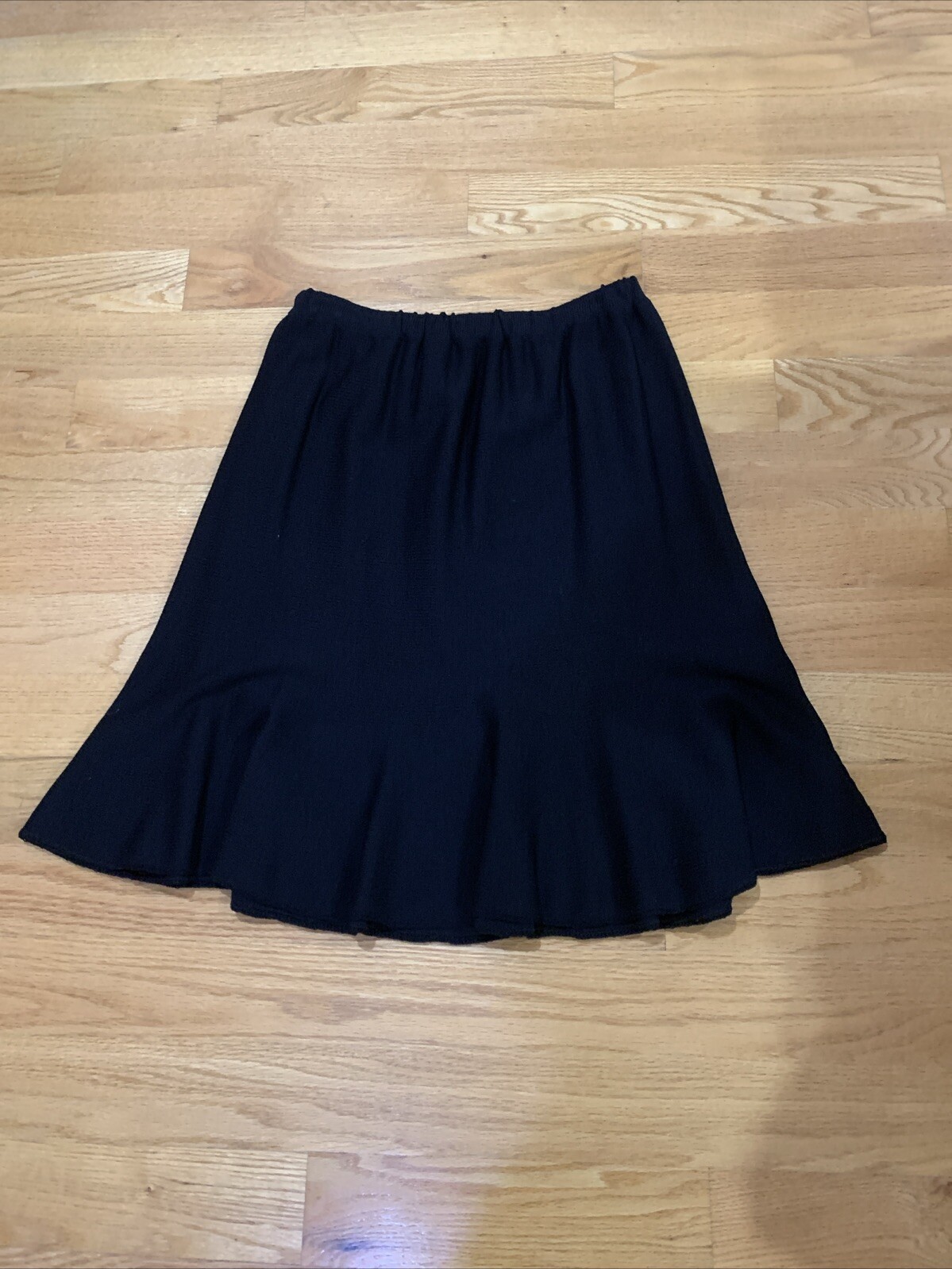 VINTAGE J.S.S. SANTANA KNIT FLAIR BOTTOM ELASTIC WAIST WOOL BLENT SKIRT SZ. 1 X