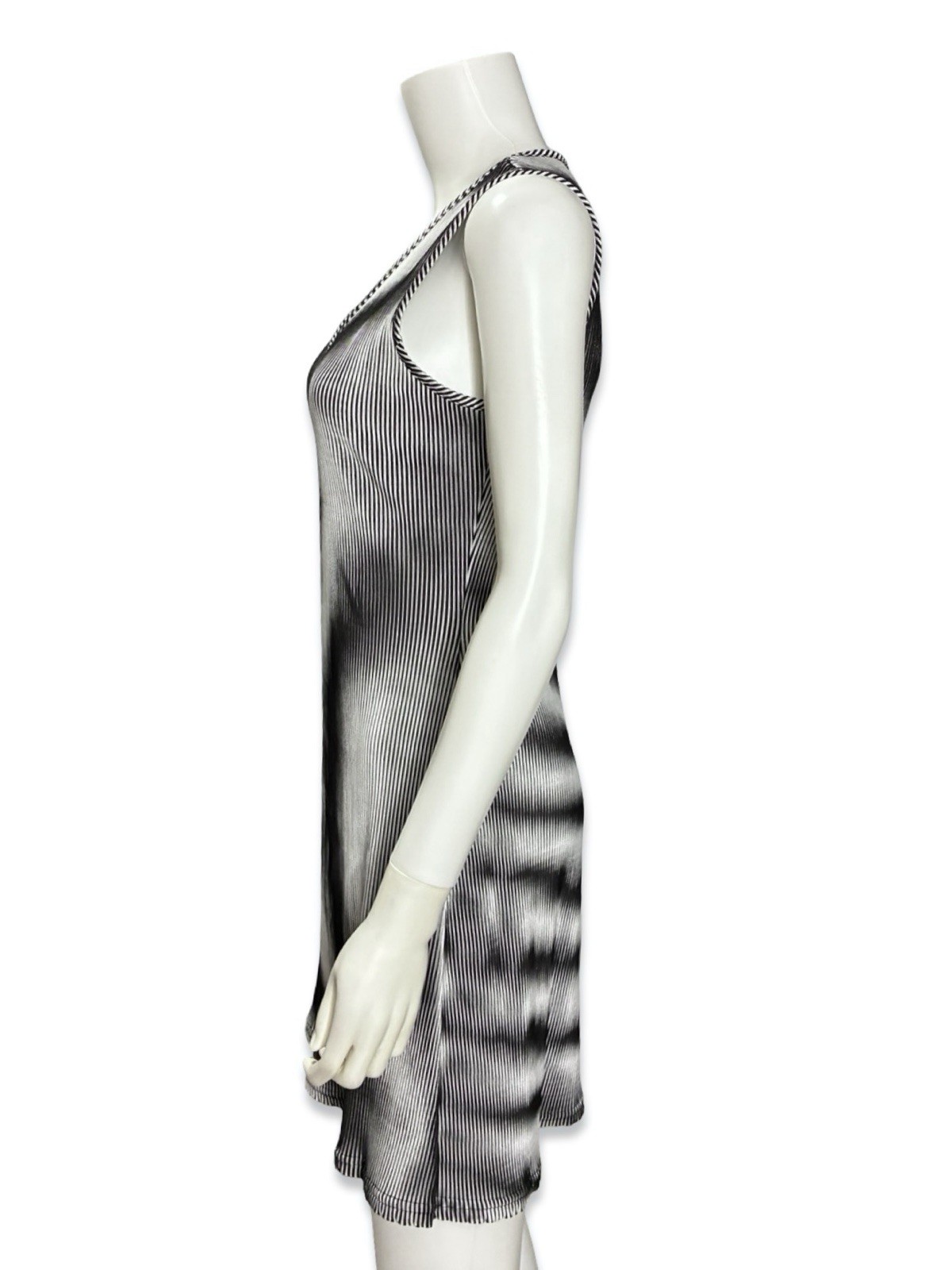 Joule Women’s VTG 90s Black White Striped Illusion Dress Grunge USA M