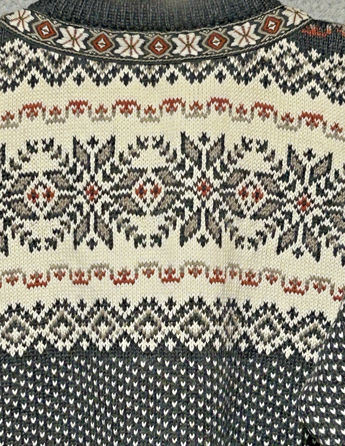 Vintage 80s Dale of Norway Cardigan Sz XL Nordic Fair Isle Snowflake Ski Sweater