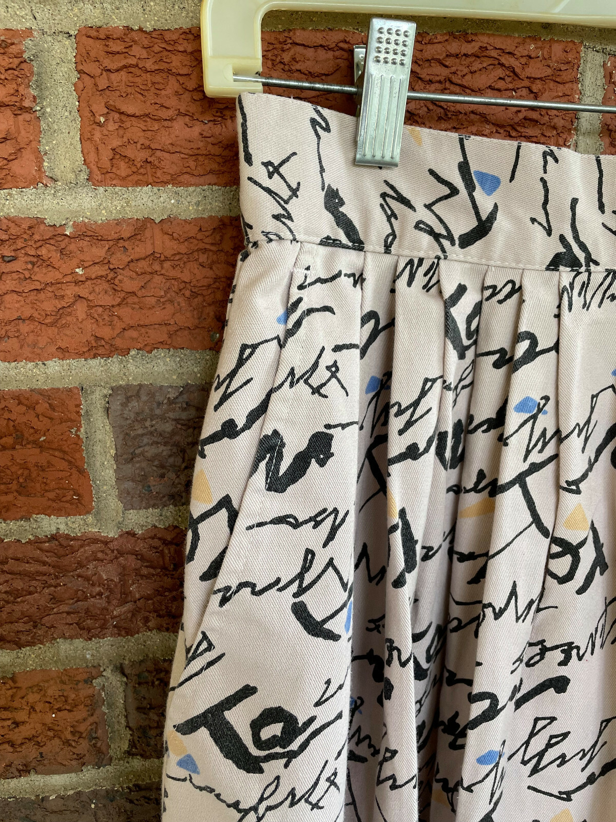 Vintag 1980s Maximalist Punk New Wave Avant Garde Midi Skirt Pockets small