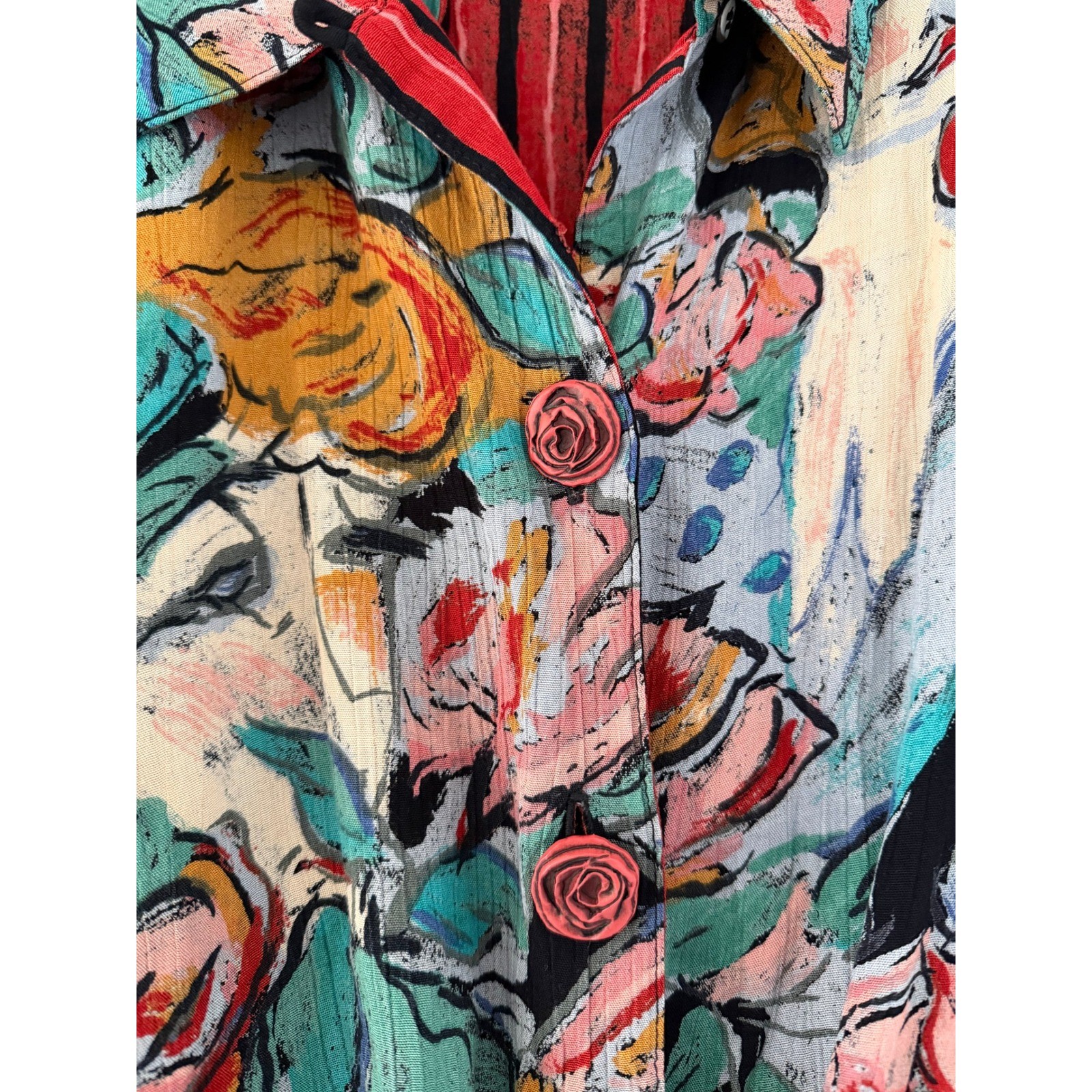 Vintage Carole Little Moulin Rouge Top Tie Detail Retro Funky