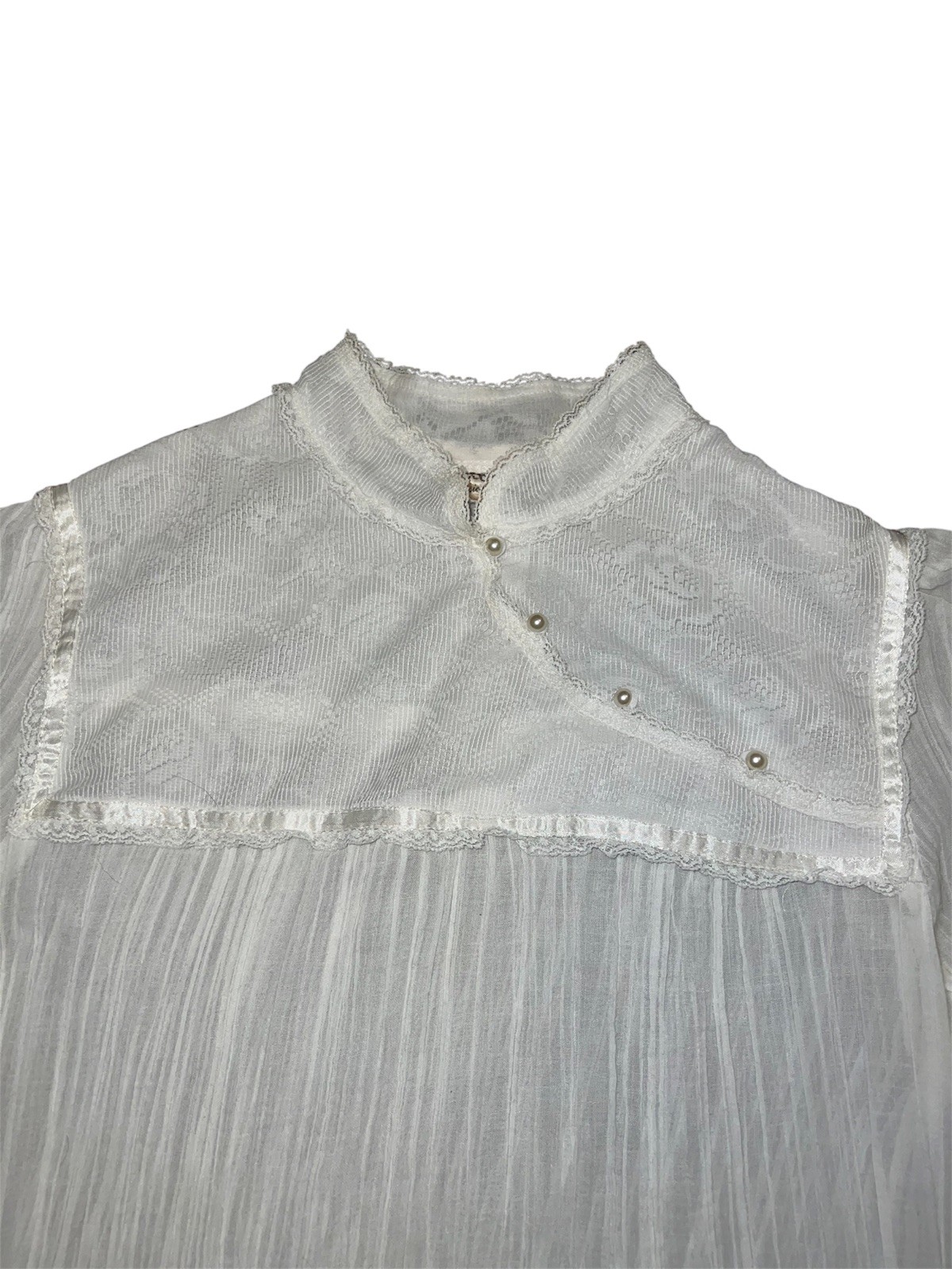 Vintage Gunne Sax Gunnies Jessica McClintok Cream Lace Blouse Prairie Floral