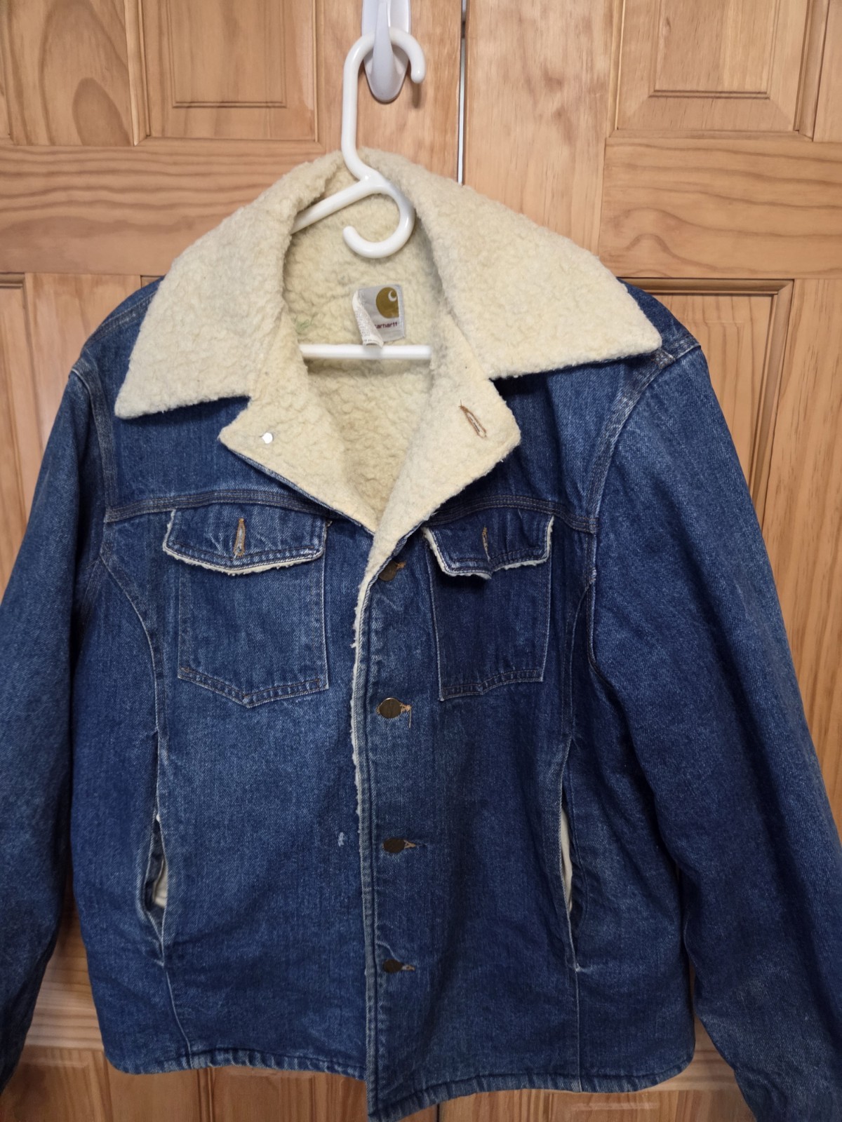 Vintage 1970s Carhartt Denim Sherpa Lined USA union made size 44