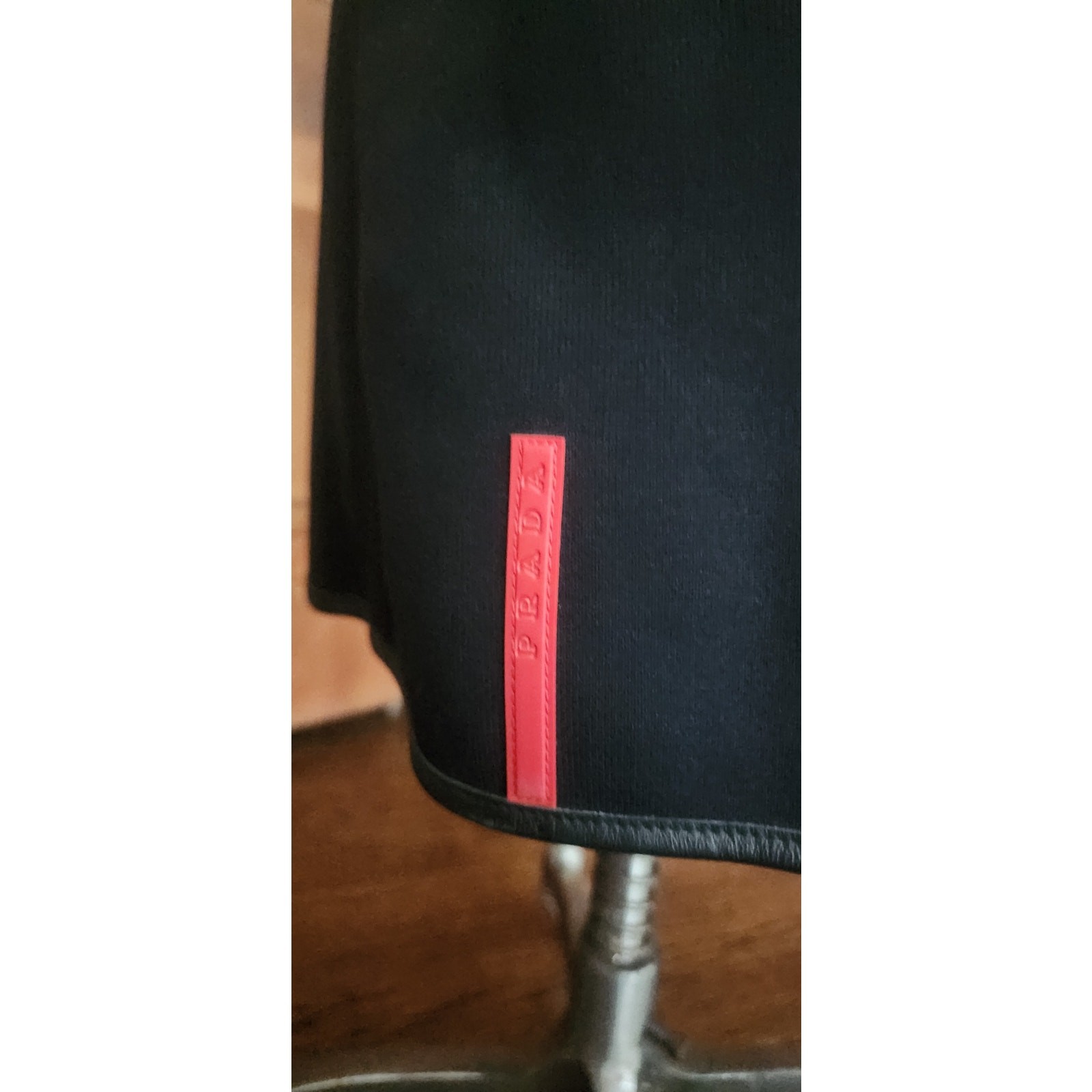 Vintage 1990s Prada Skirt Red Tab Linea Rossa Black A Line