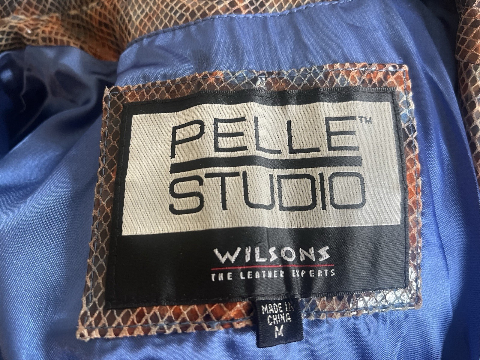Pelle Studio Wilson’s Leather Women’s Brown Snakeskin Pattern Jacket, Medium