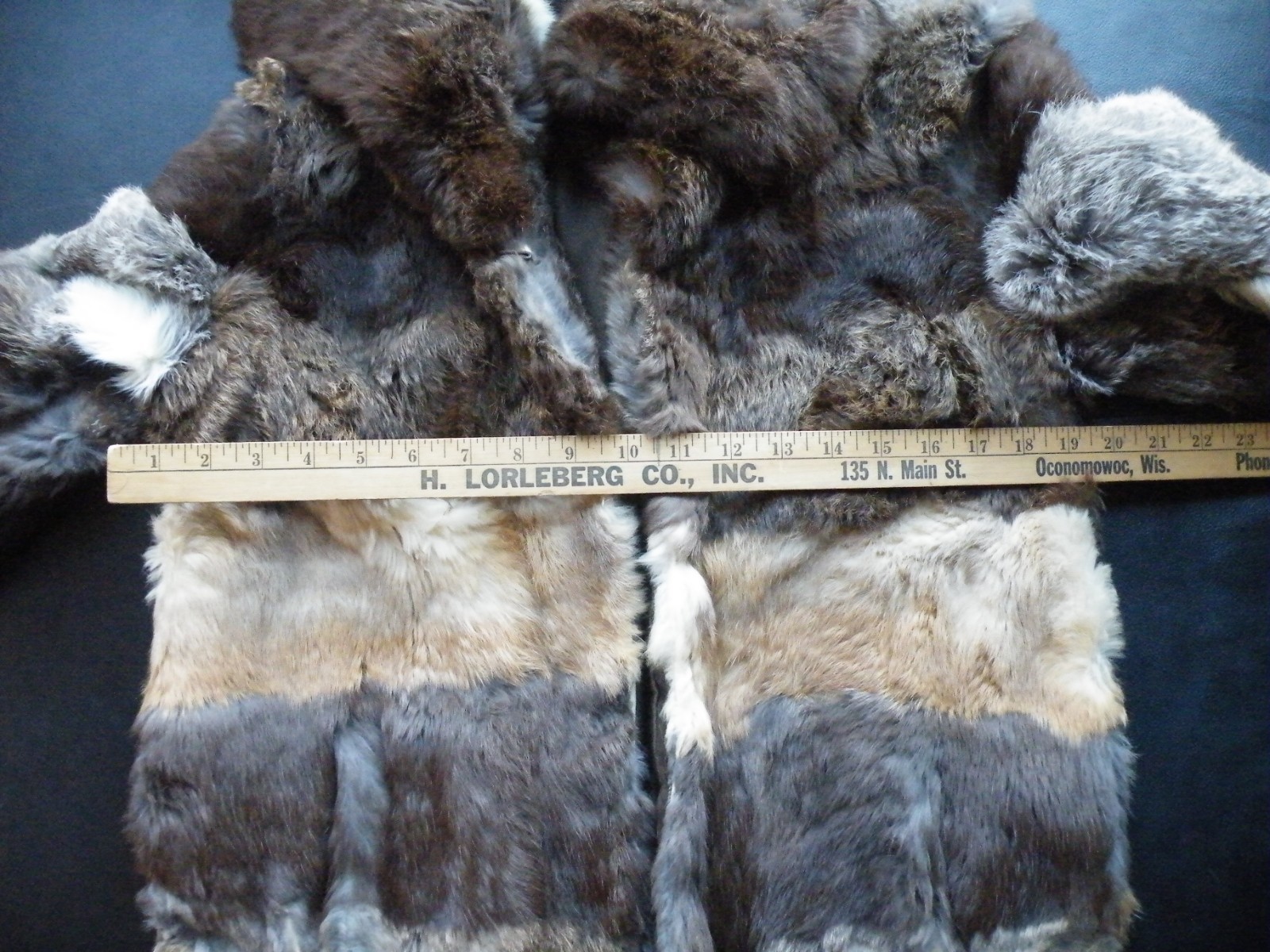READ „AS IS” Rabbit FUR Women’s Coat PATCHWORK with LABEL Jacques Saint Laurent