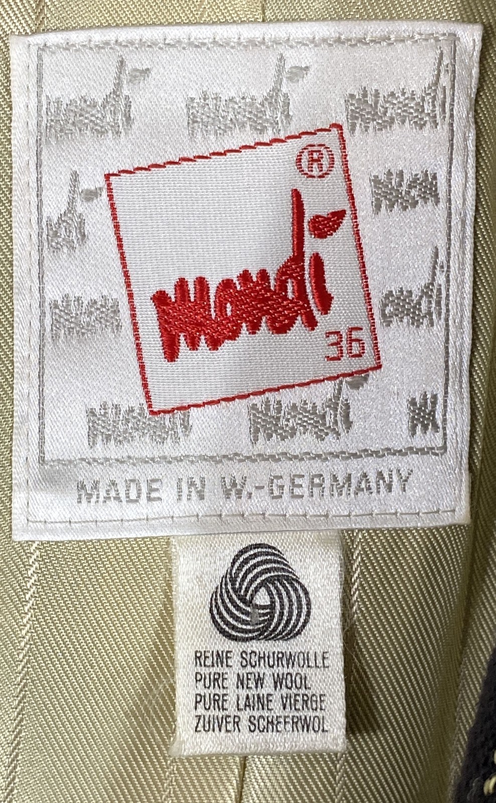 Vintage 80s Mondi Women’s Double Breasted Pinstripe Wool Blazer W Germany Sz 36
