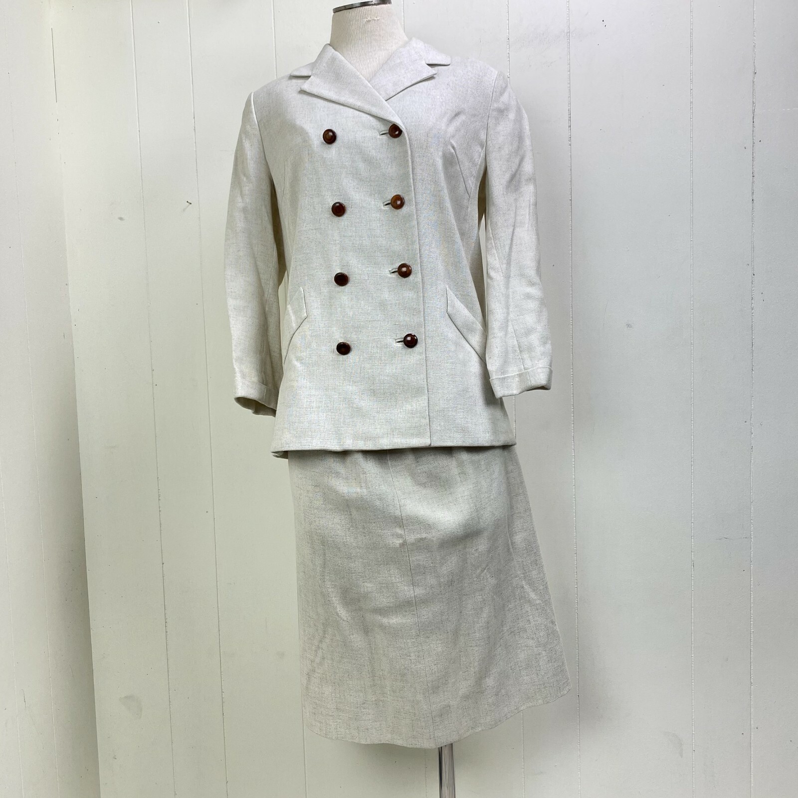 Vintage 40s Weathervane Tailored by Handmacher Raw Silk 2-Piece Suit Set