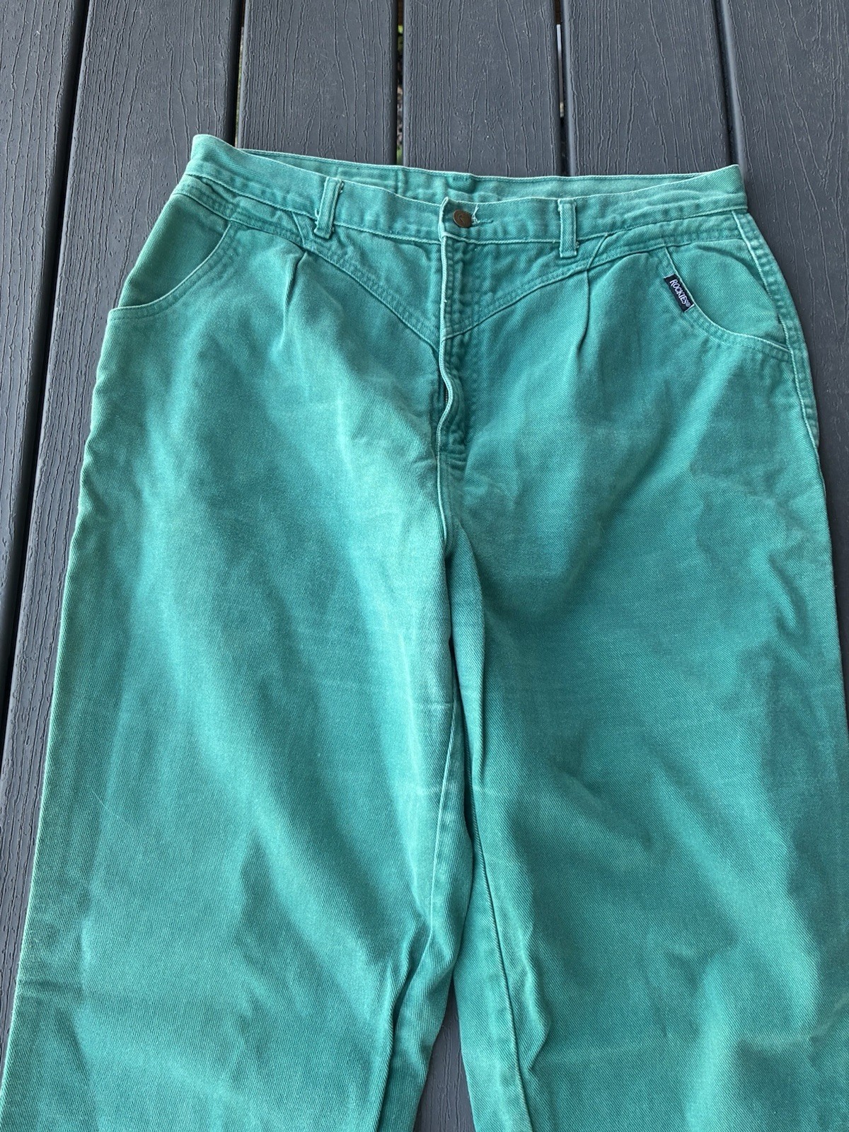 Vintage Rocky Mountain Womens Teal Green jeans Rockies Western High Rise 36×36