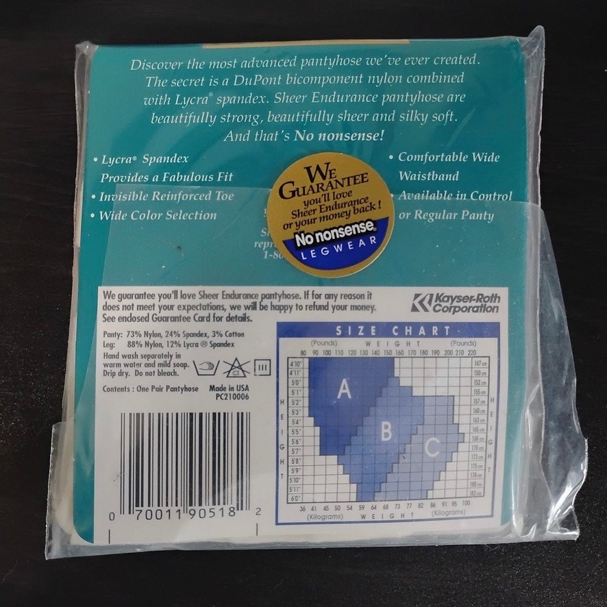 Vintage NOS No Nonsense Sheer Endurance Control Top Pantyhose Precious Ivory C
