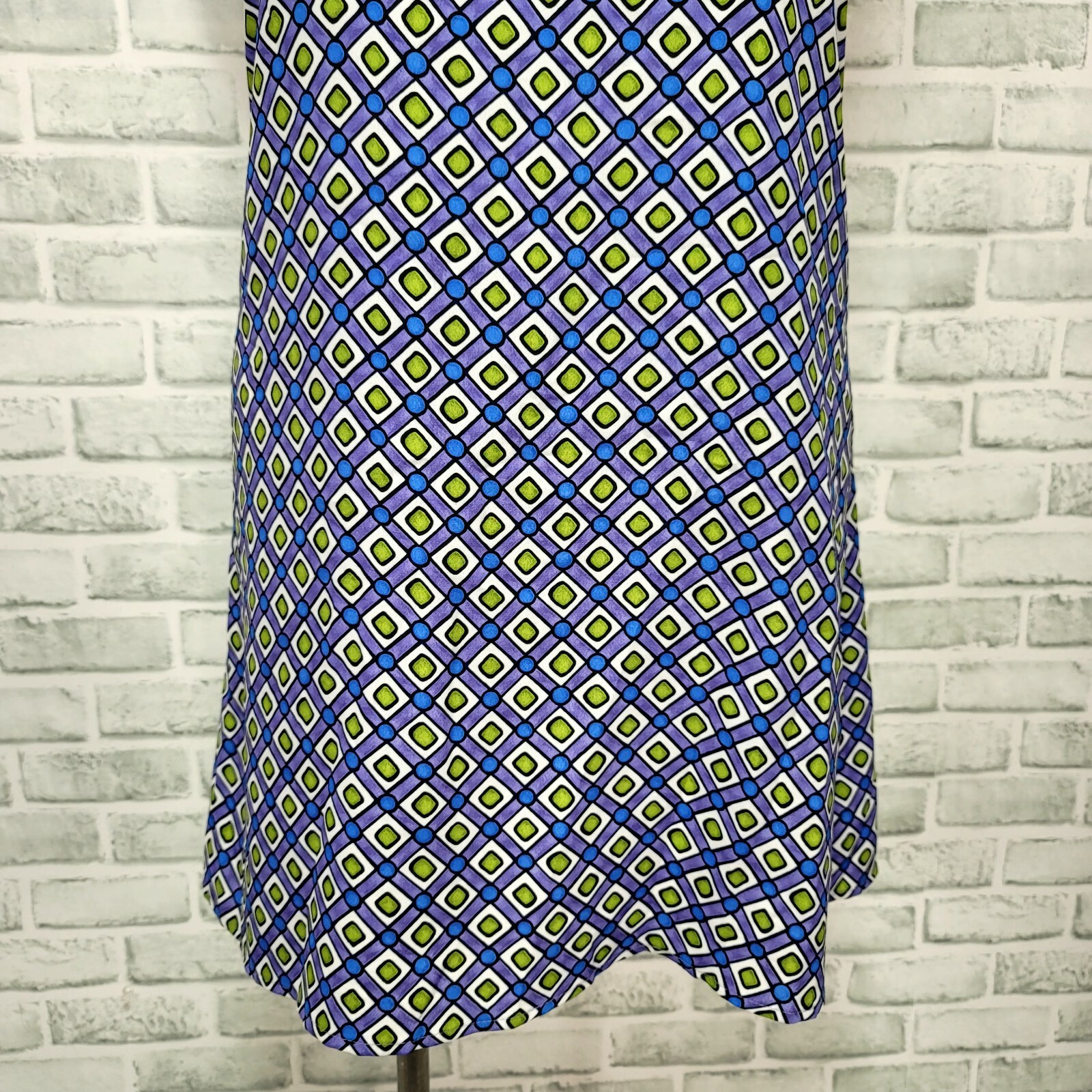 Vintage 90s does 60s Tickets Womens L Colorful Mod Geometric Aline Shift Dress