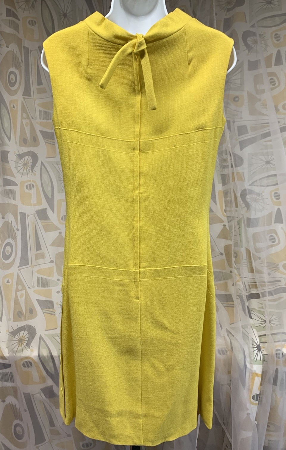 LOUIS FERAUD Paris New York Bright Yellow Vintage Shift Dress 1960’s