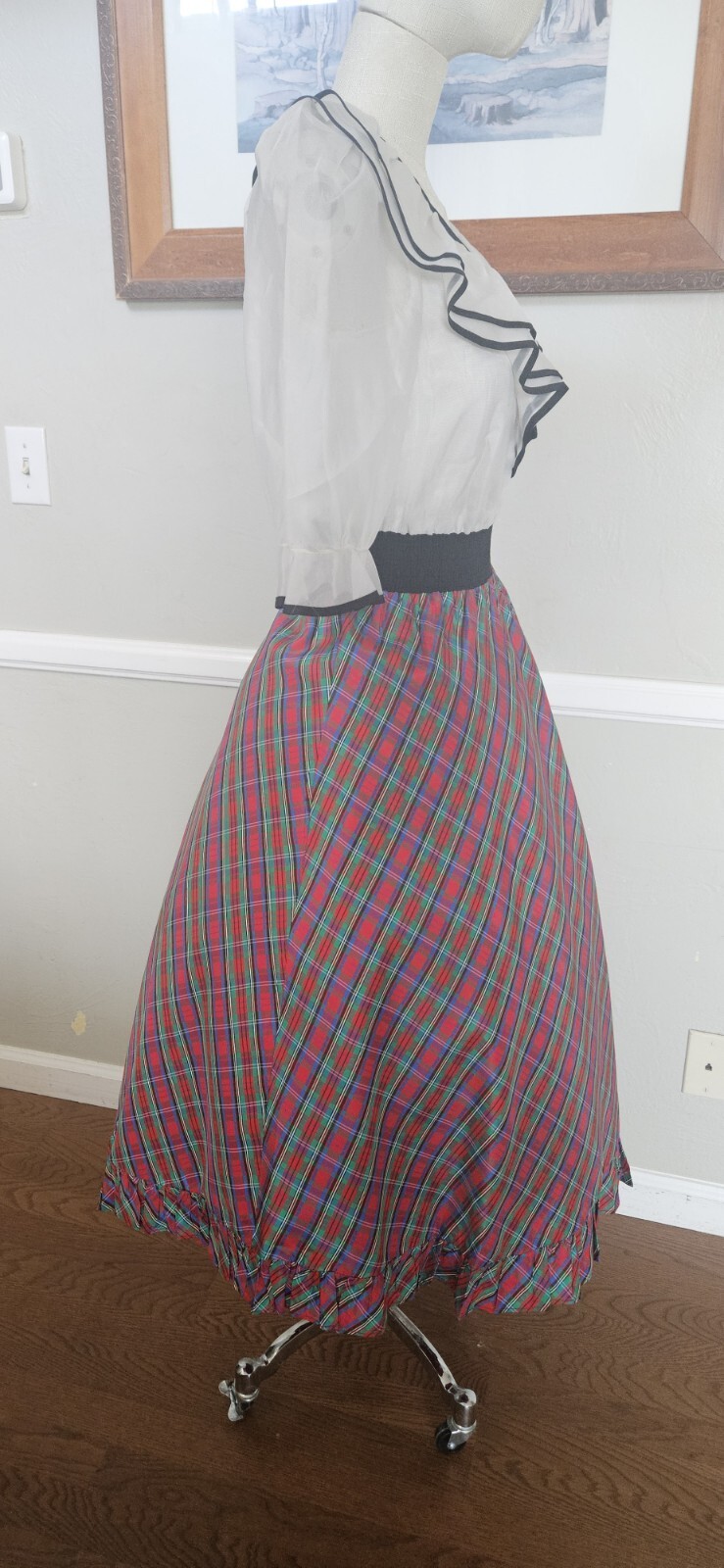 Vintage 198os Plaid Festive Dress As Pictured