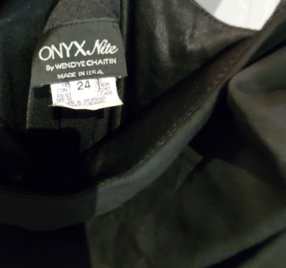 Onyx Nite Dress Size 24 Black Maxi Slipdress Cowl Neck Minimalist VTG Y2K 90s