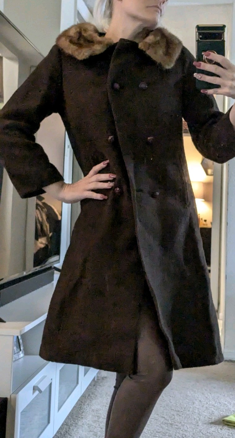 Joseph Horne Vintage Wool And Fur Collar Coat