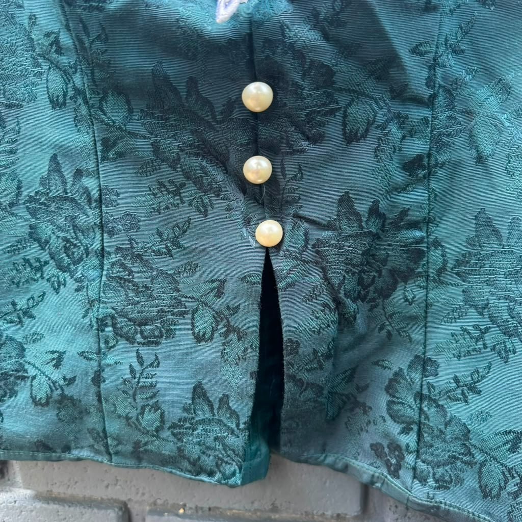VTG 70s Bari Jay 2 Piece Corset Renaissance Victorian Brocade Tapestry Jacquard