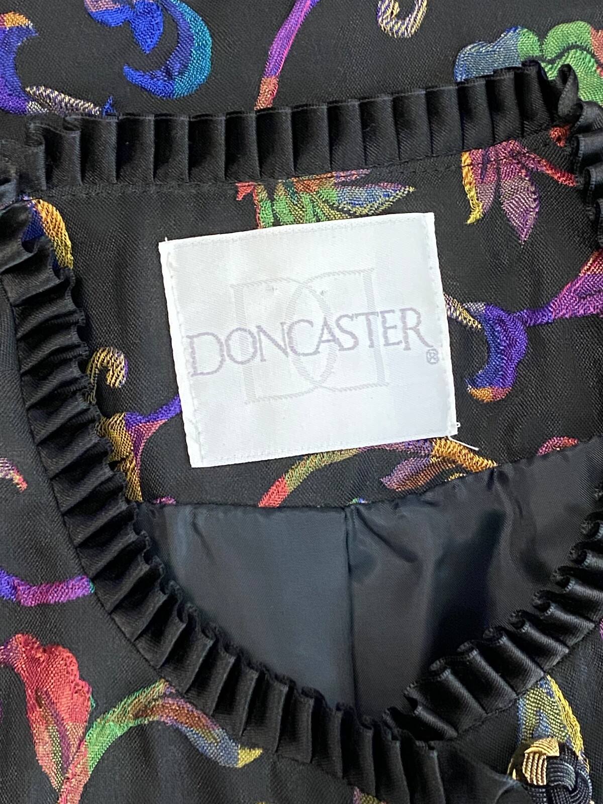 Vintage 1980’s-1990’s rainbow-check-floral print waspy preppy jacket DON CASTER