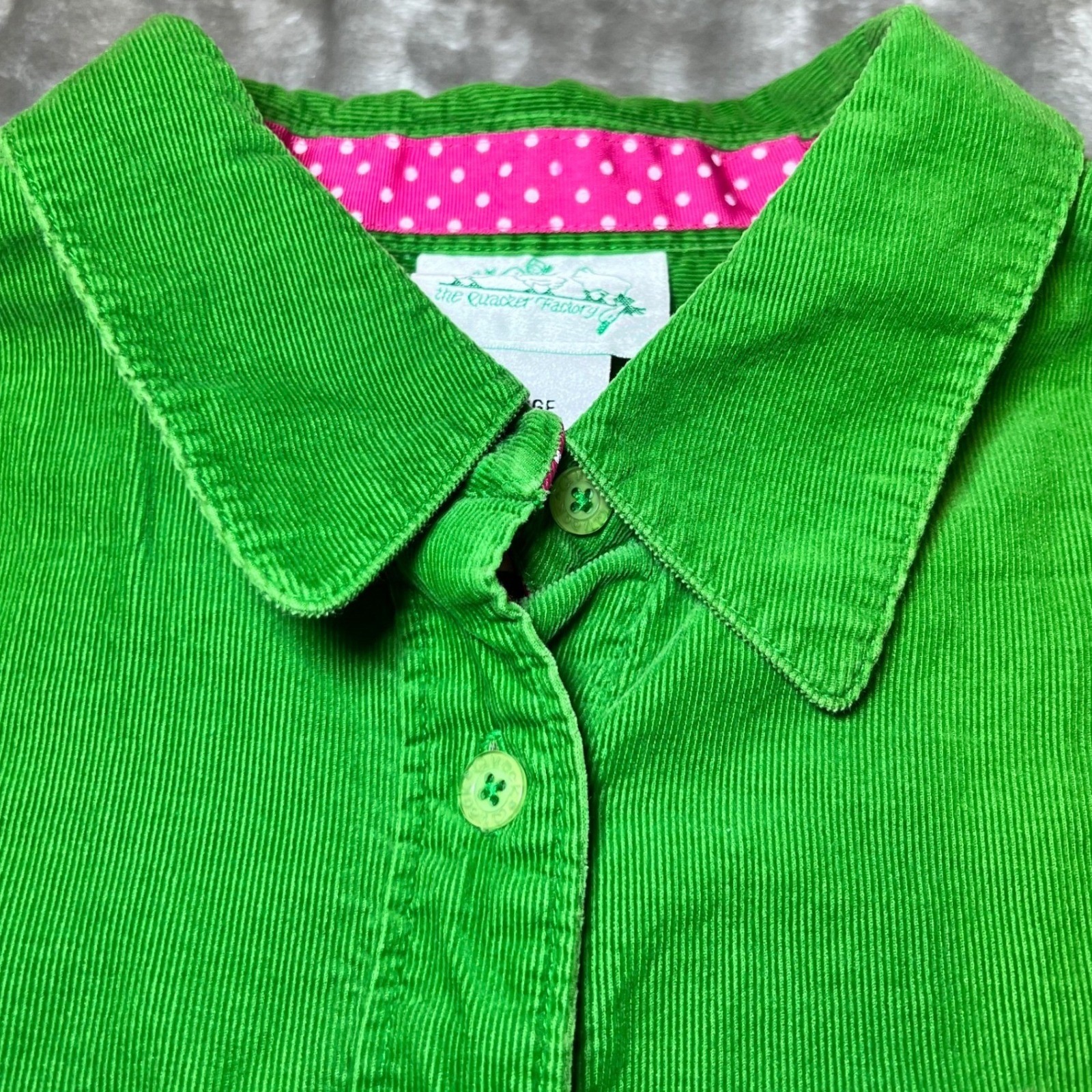 Vintage Quacker Factory Womens Size Large Christmas Ornament Corduroy Shirt