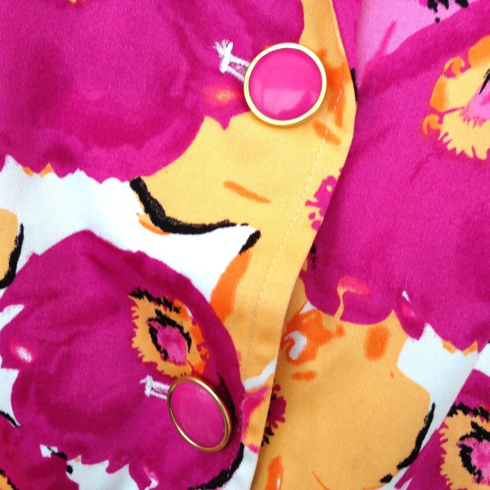 Vtg JOAN RIVERS Blazer Plus Size 26W Button Jacket Big Florals Pink Orange NEW