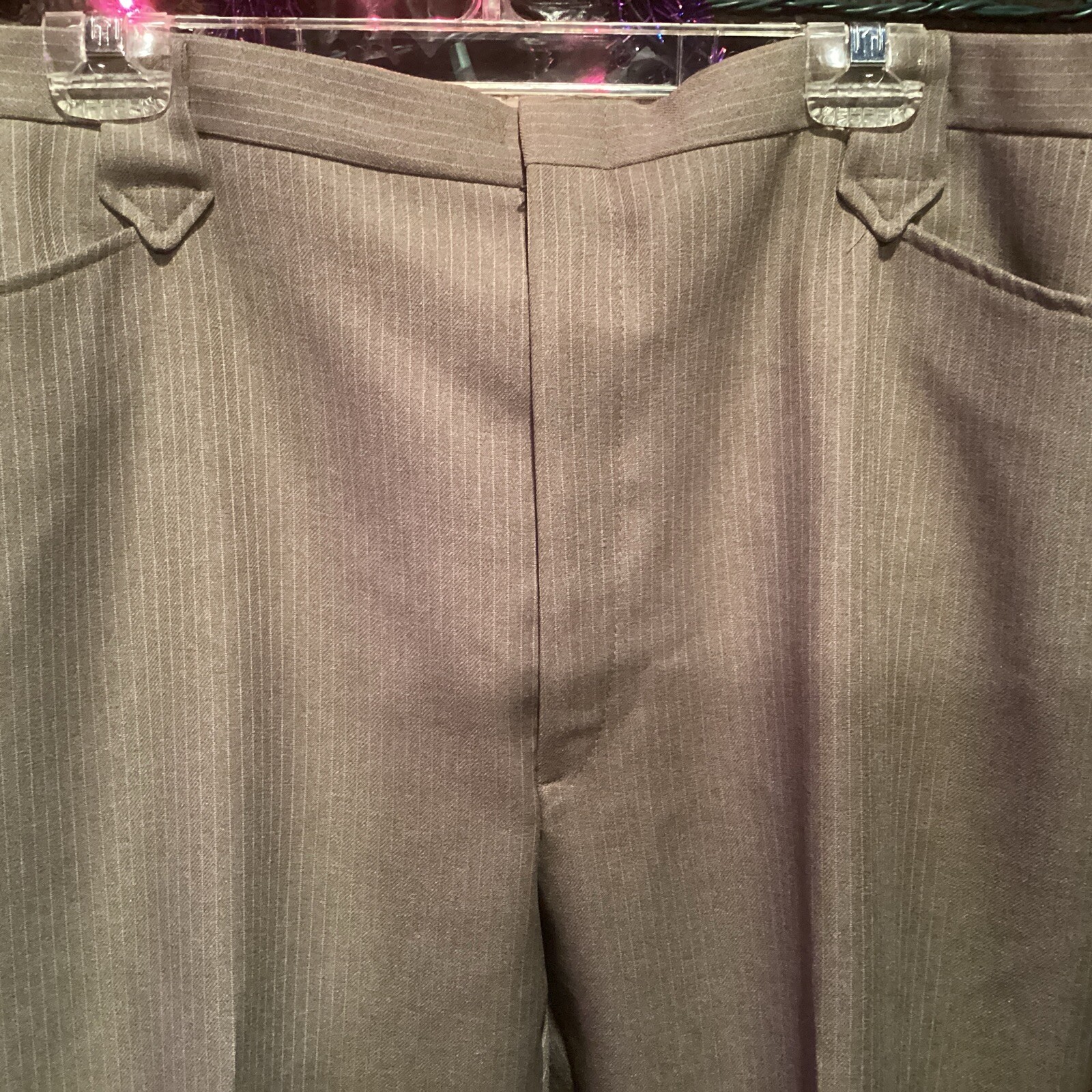 Vtg DC Dee Cee Brand Western Wear Pants Brown Striped 42×33 Pearl Snap