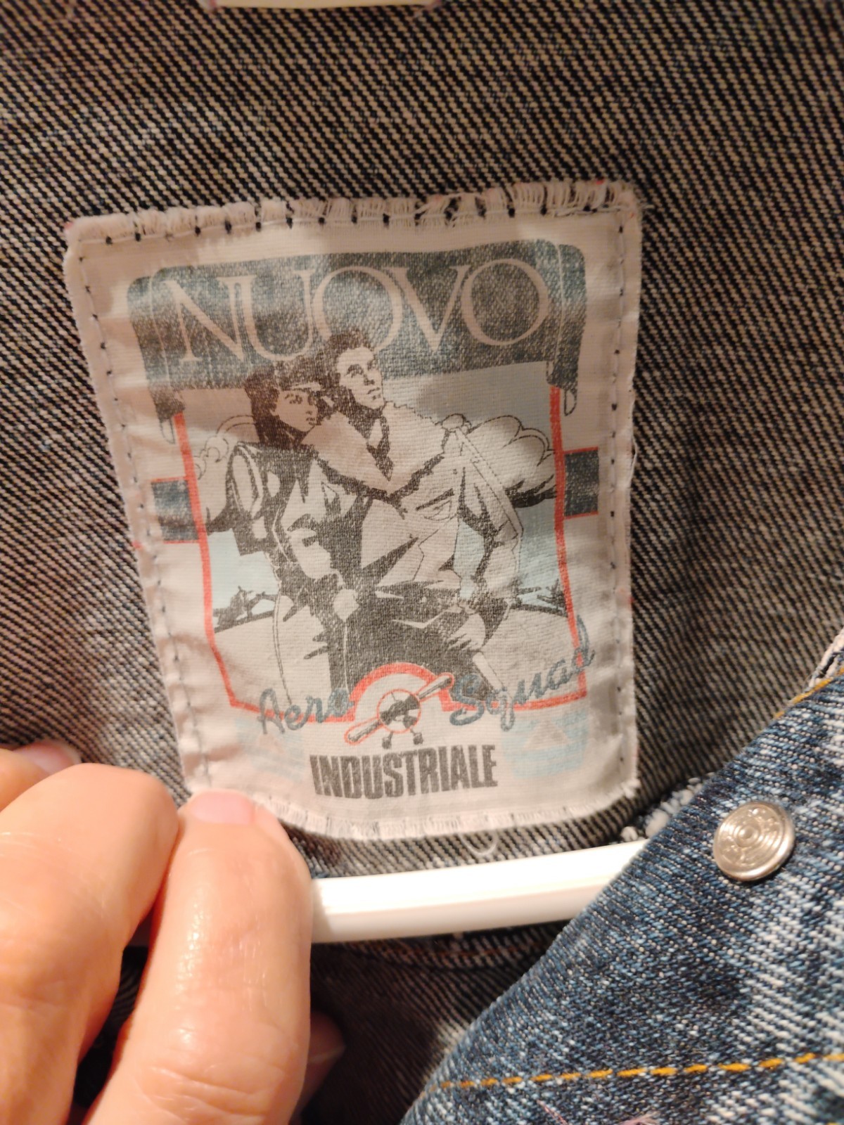 Vintage 80s Nuovo Industriale Aero Squad Jean Crop Jacket Denim Size Medium