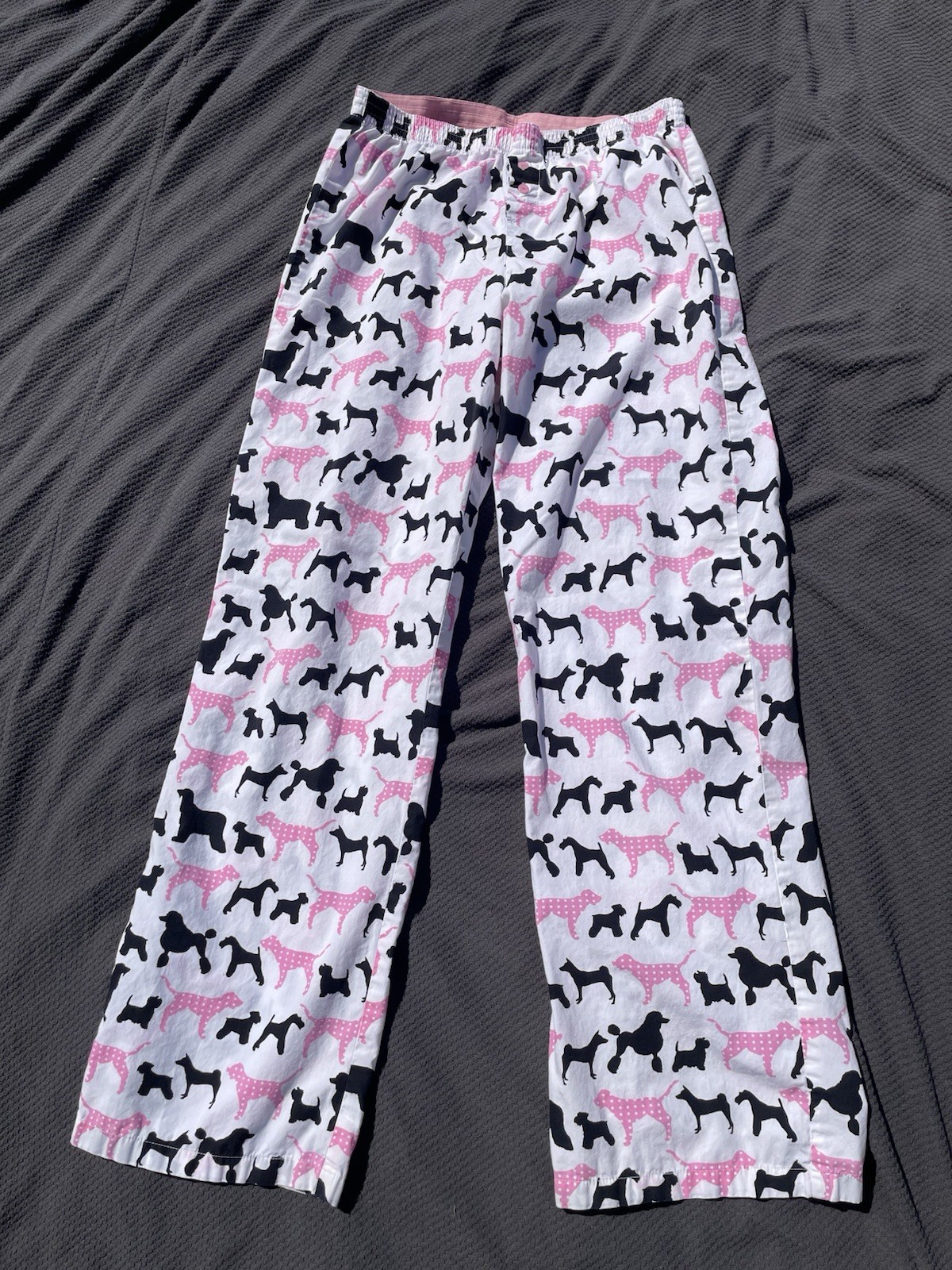 PINK Victoria’s Secret dog print pajama pants Vintage Y2K polkadot pink white PJ
