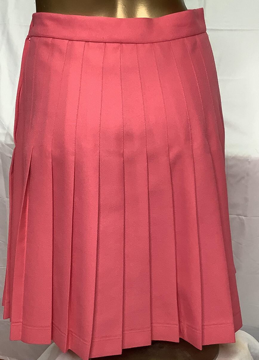 Vintage David Hollis Skirt Size 10 Pleated Zipper Pink Made In USA