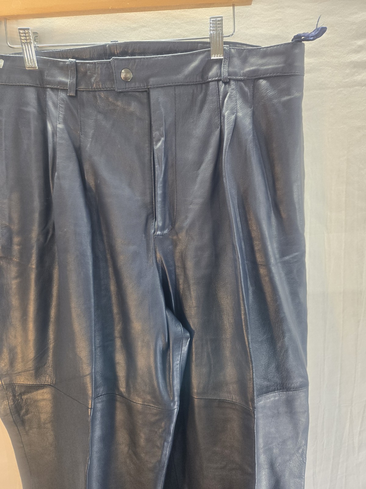 Vintage Pierre Lamonte Women’s Size 38 Blue High Rise Leather Pants
