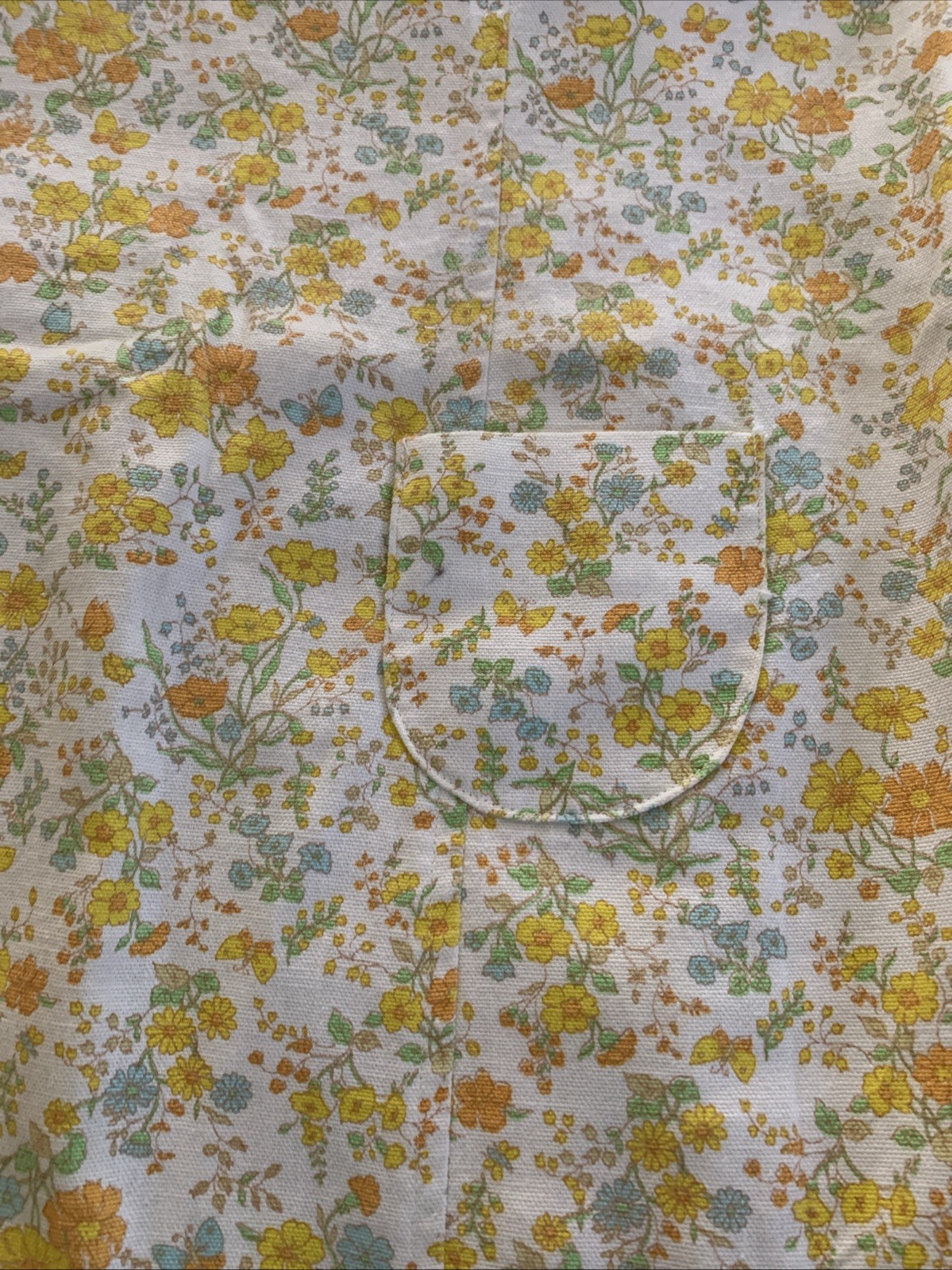 Cos Cob 1960s Vintage Peter Pan Collar Sleeveless Dress Yellow Floral Print