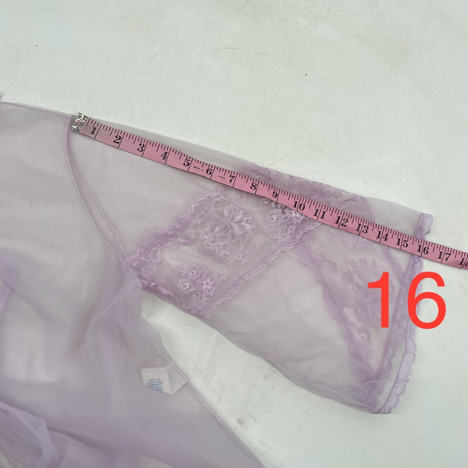 VTG size S/M Lace/Chiffon Long Nightgown robe open front 100% Nylon lilac 1960s