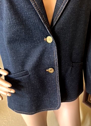 Women’s 70’s Vintage Graff Californiawear Faux Denim Blazer sz L
