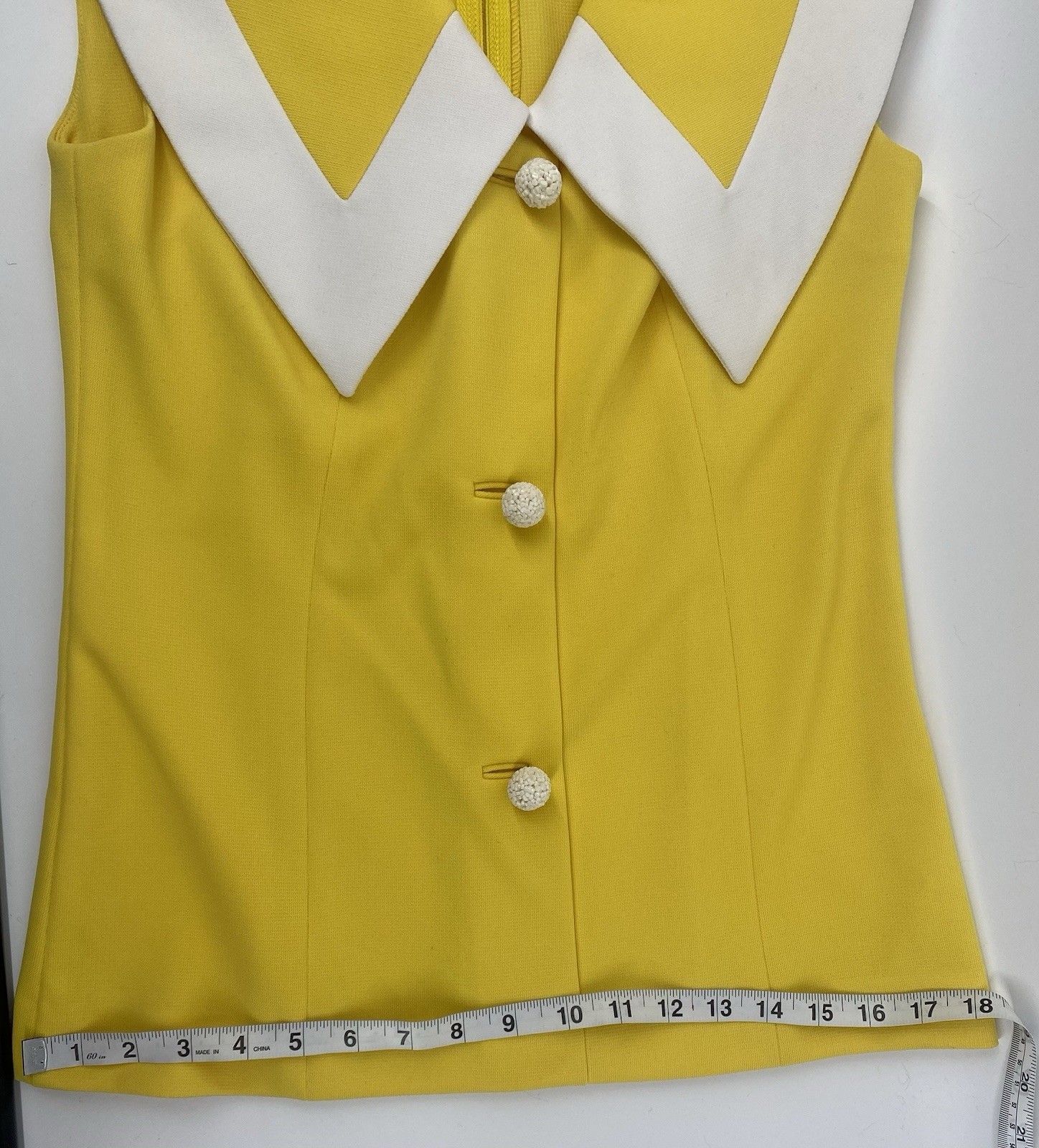 Vintage 60’s Nardis Of Dallas Yellow 2 Piece Skirt And Top Set Size Extra Small