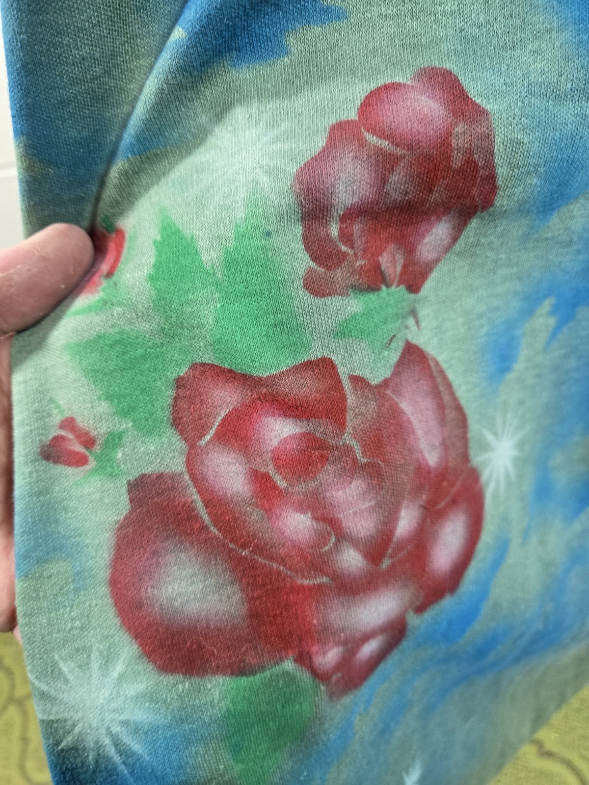 Vtg 70s Vogel Mills & Mfg Spanish Moss Green Floral Tank Maxi Dress