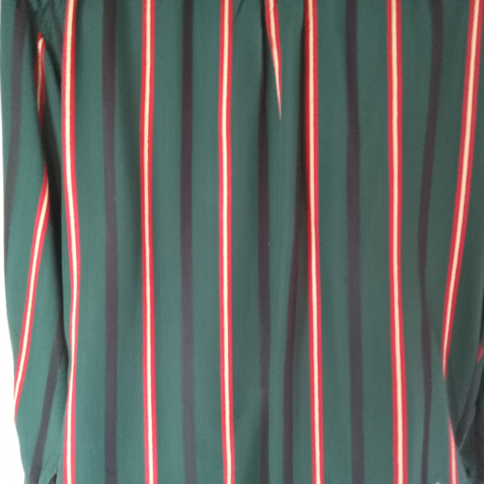 Esprit Women’s Shirt Button Down Green Red Stripe Preppy 1980s Size M Vintage