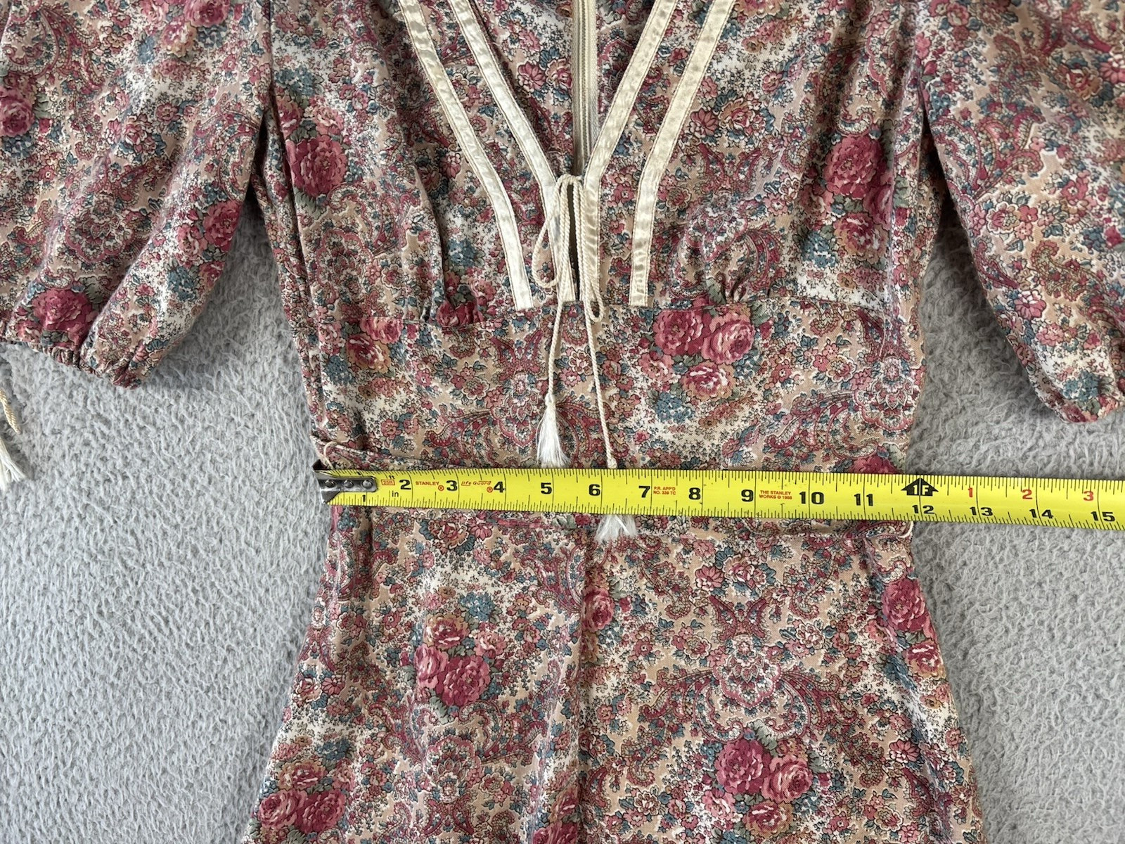 Vintage Foxy Lady San Francisco Dress Womens 5/6 Hippie Prairie Boho Floral 70s