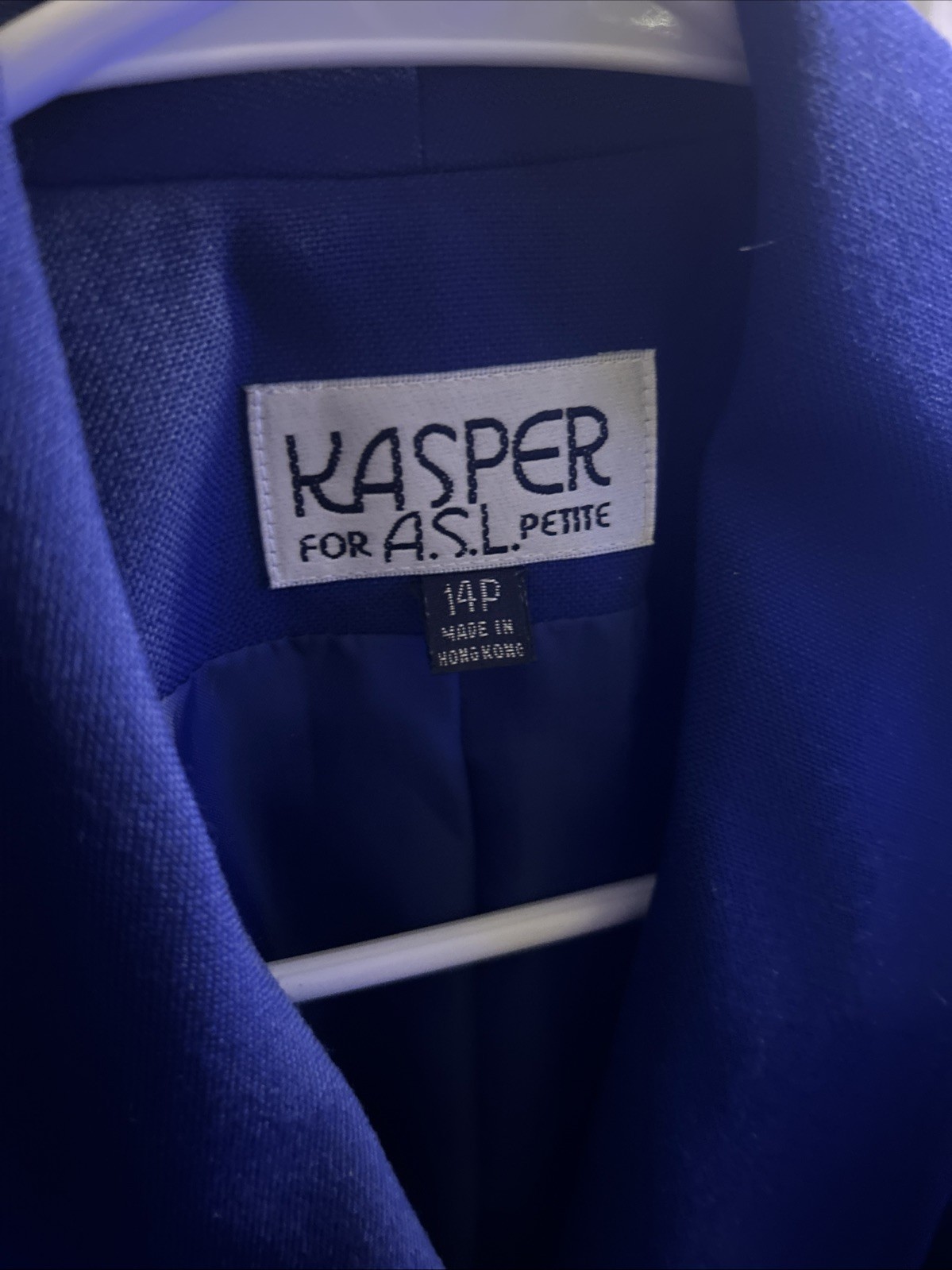 Vtg Kasper for ASL Royal Blue Dress 80s 90s Gold Button Horsebit Office Career
