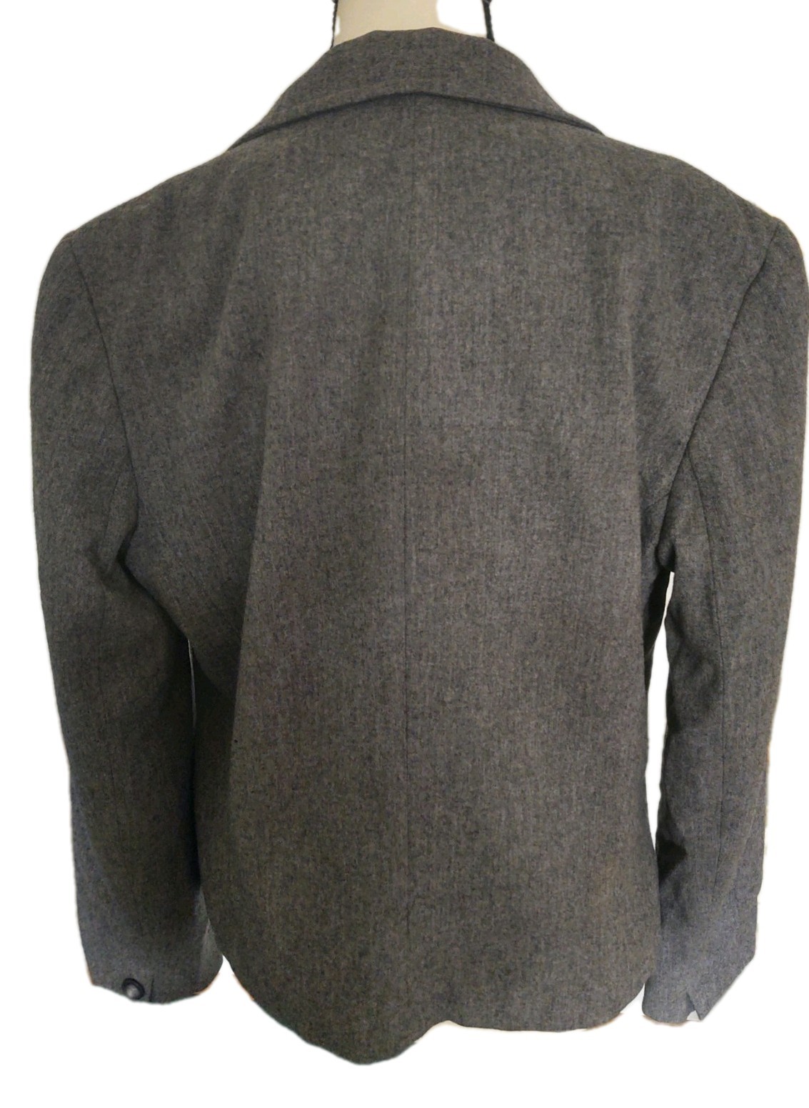 Pendleton Vintage Charcoal Wool Button Front Blazer Made In USA Size 12 FLAWS