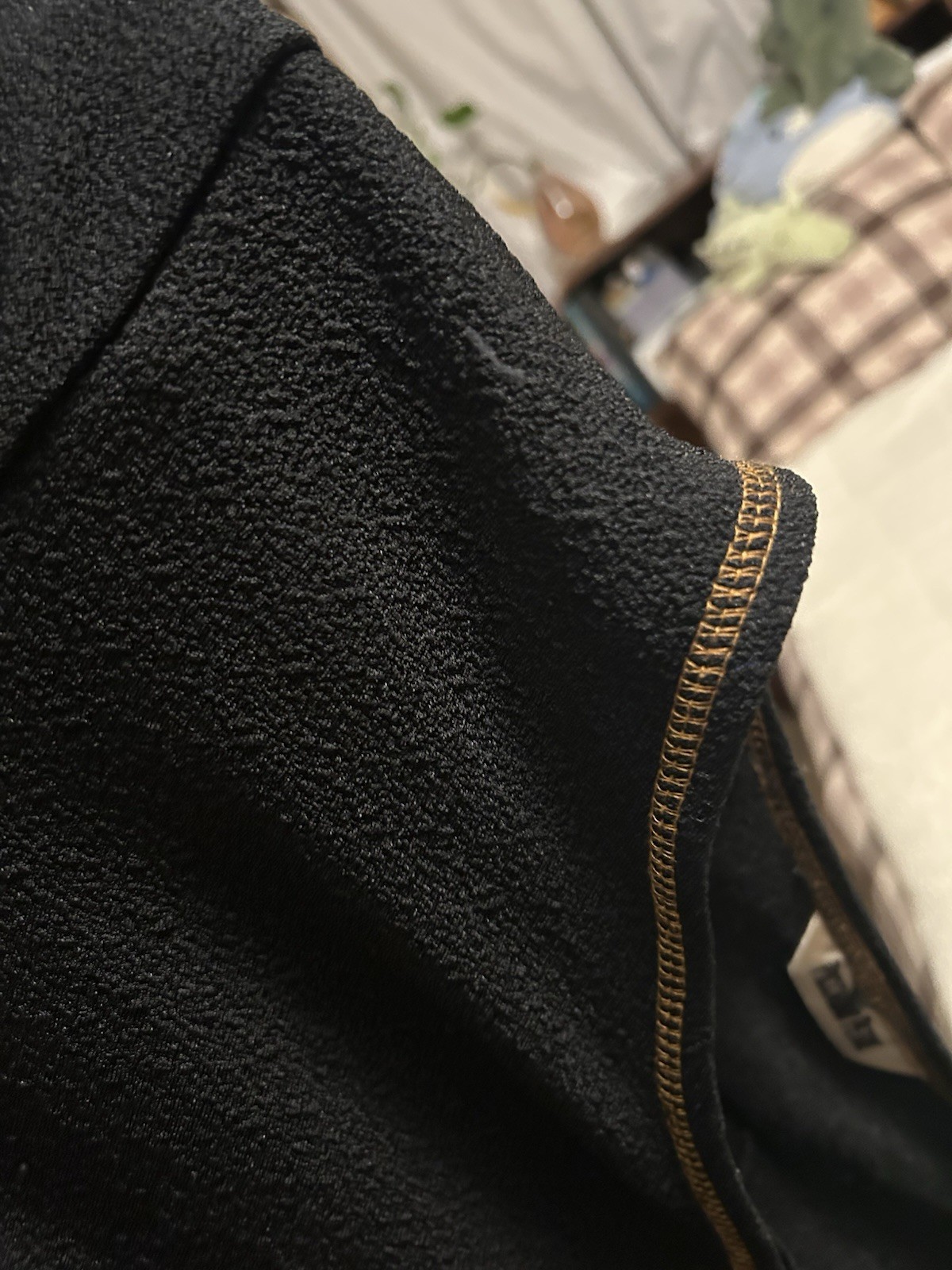 Vintage Nina Piccalino Petites Black Cropped Cardigan with Brown Contrast Stitch