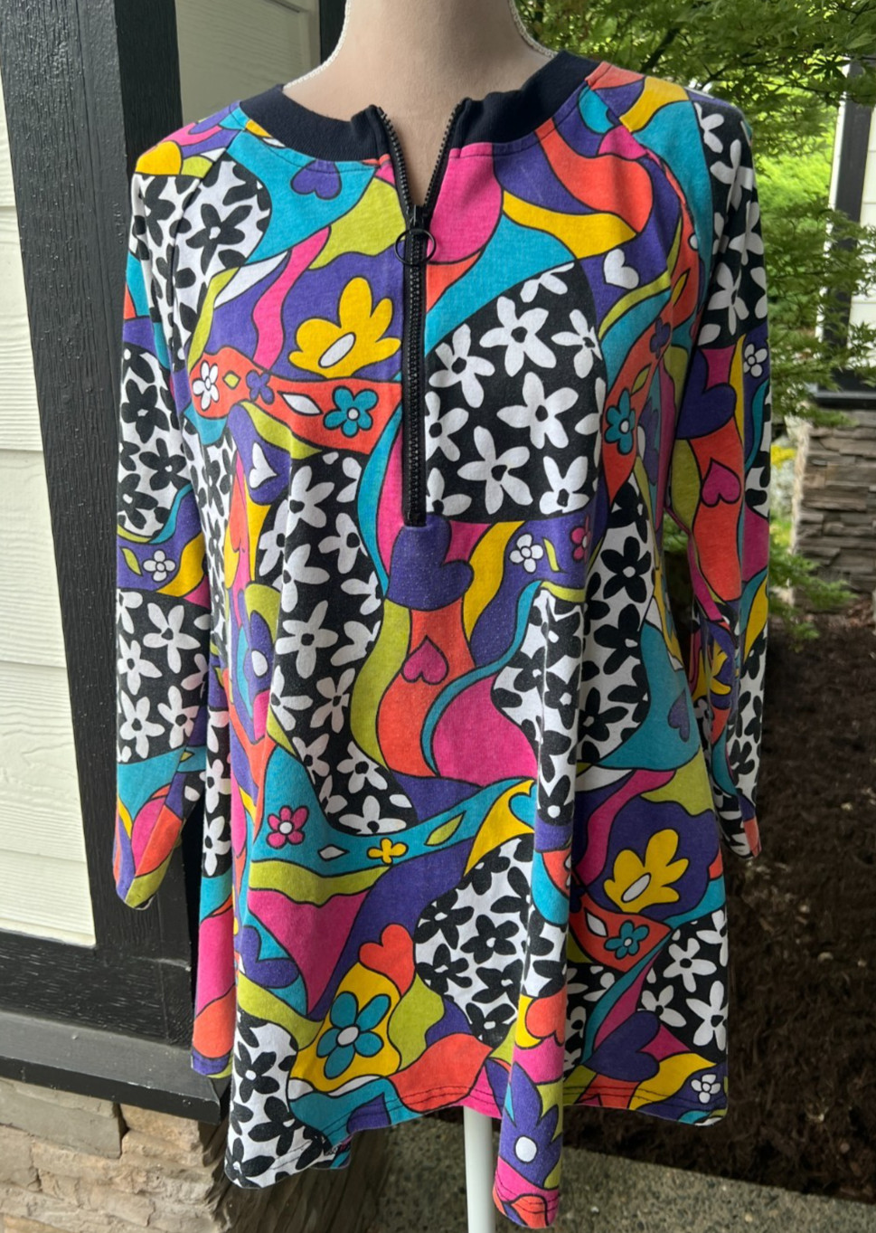 Vintage Go Go Dress Psychedelic Flower Power 70’s Style Traffic Jam Medium