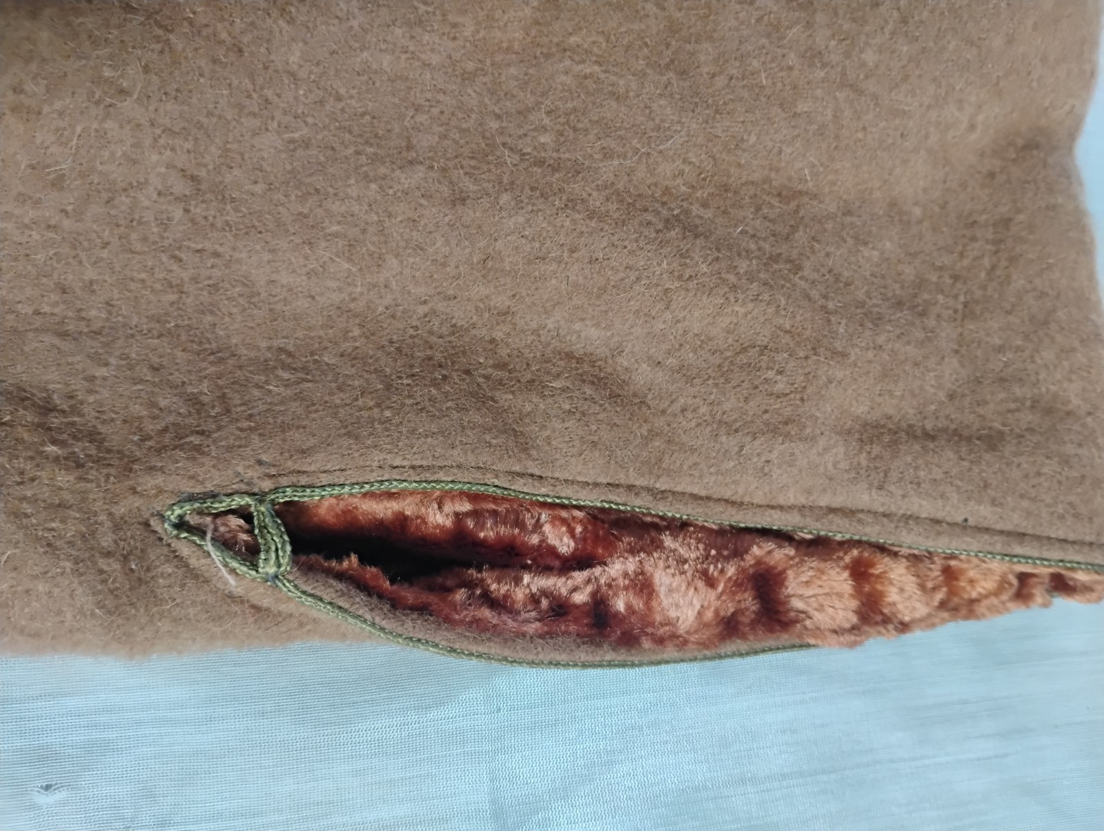 50’s Antique Vtg Heavy WOOL Camel Cape Quality Southwest Poncho blanket 100 X57