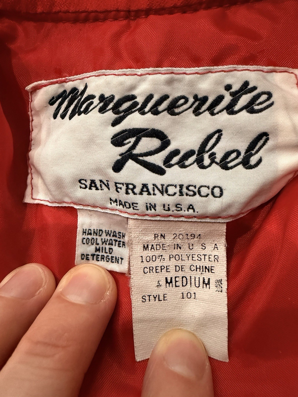 Vintage Womens Red Marguerite Rubel Coat Jacket Medium