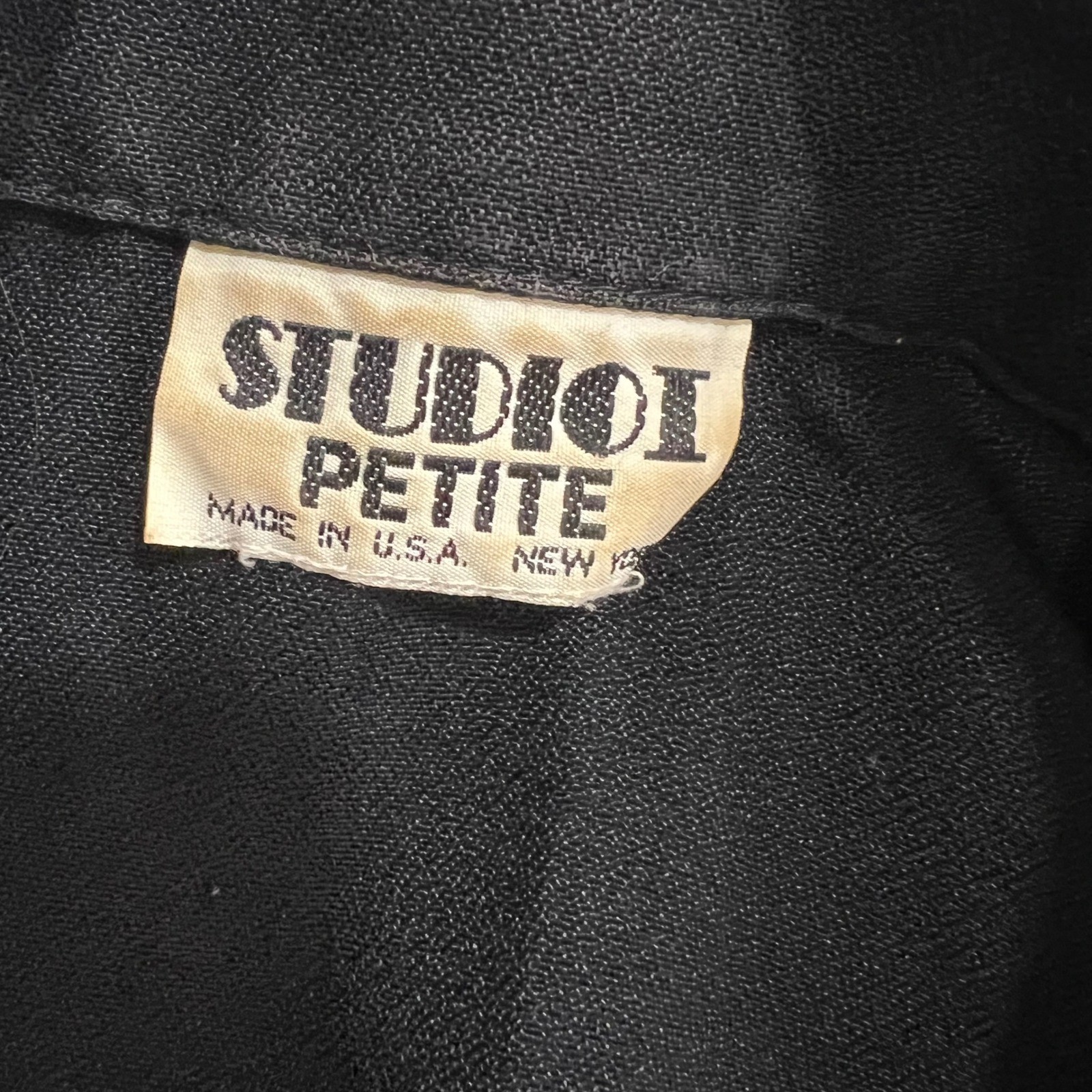 Vintage Studio I Black Crepe Midi Shirt Dress Utility Belted Pockets Petite S M