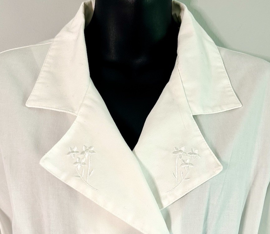 Vintage Prima by Barco White Nurse Dress Uniform Double Breasted Buttons Sz L