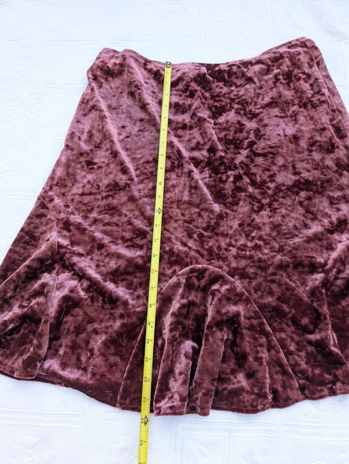 Robbie Bee Skirt Sz 14 Velvet crushed Whimsigoth Fairy Witchy Burgundish Y2K