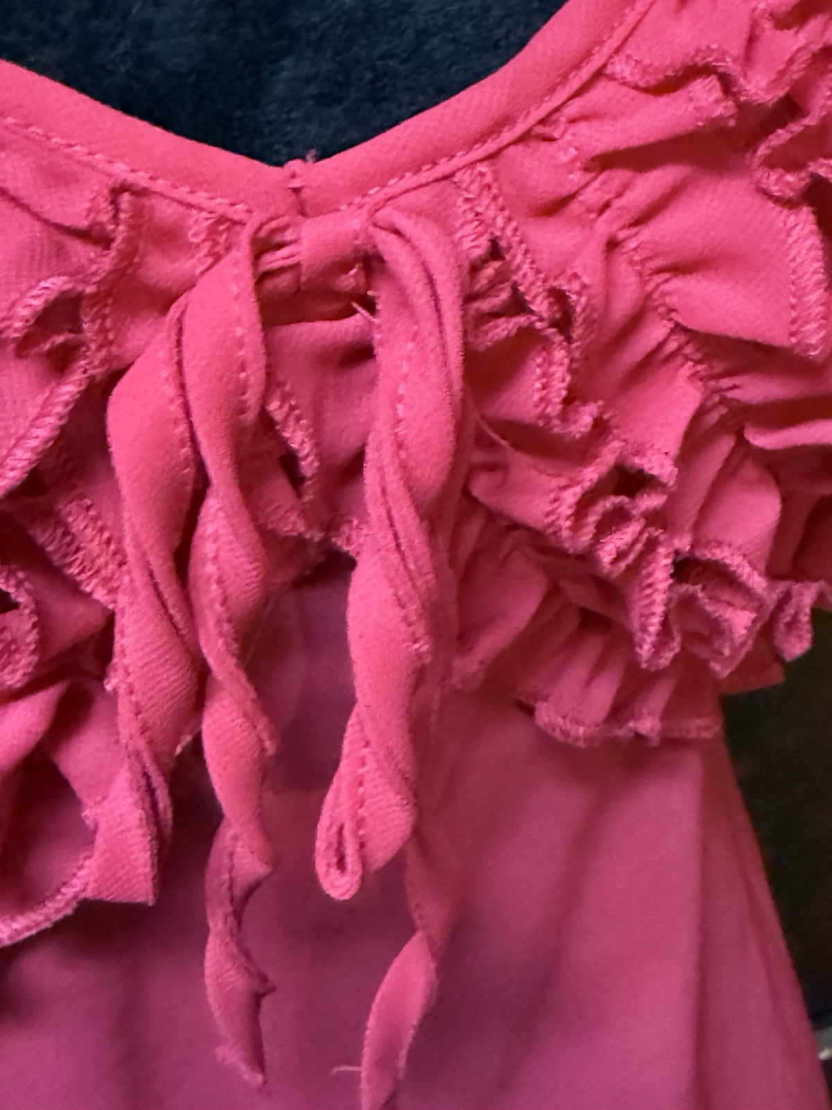 Vtg 90’s Undercover Wear Slip Dress Sz XL Chiffon Ruffles Nightgown Tomato Red