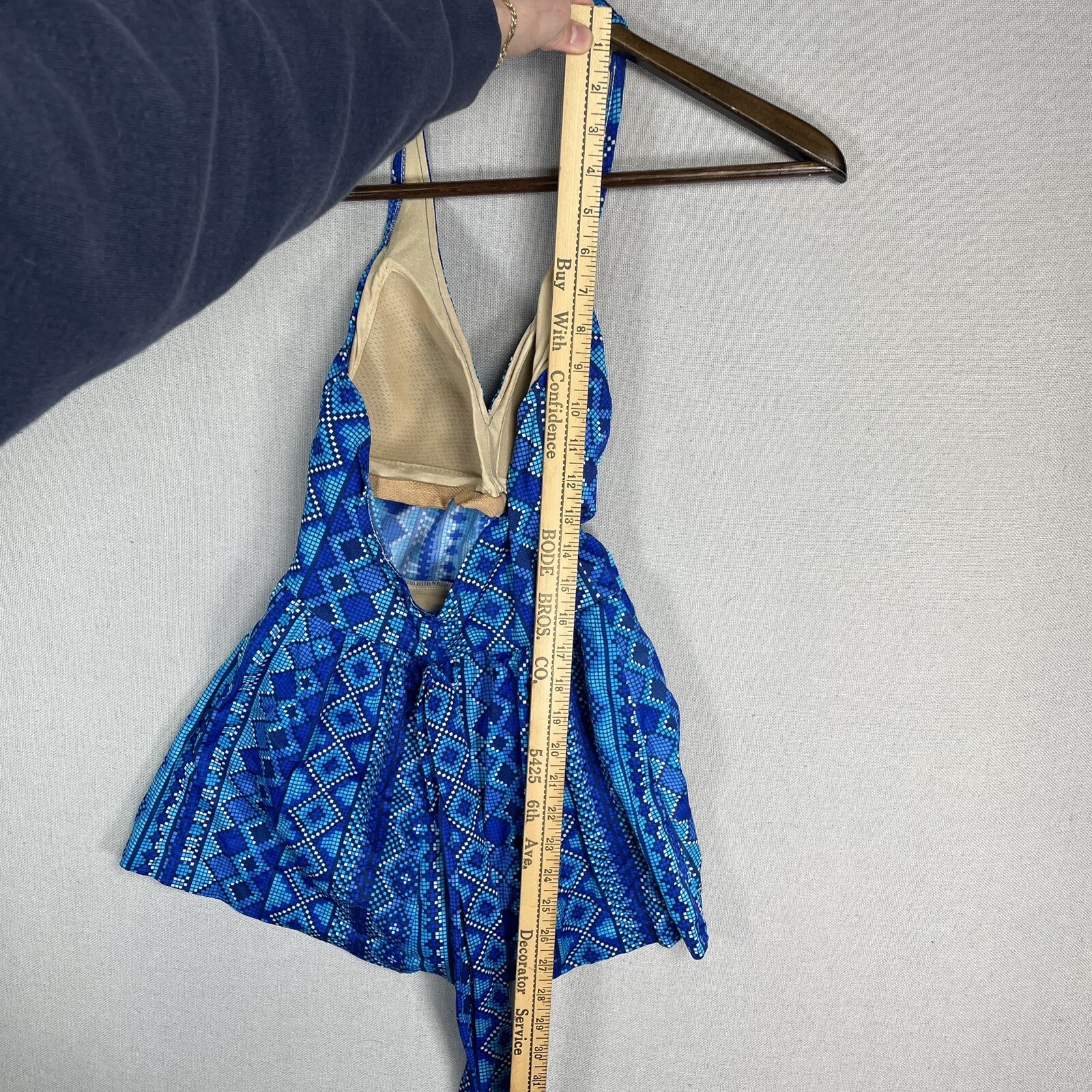 VINTAGE 50s 60s Cole of California One Piece Swimsuit Sz 14 Geometric J24