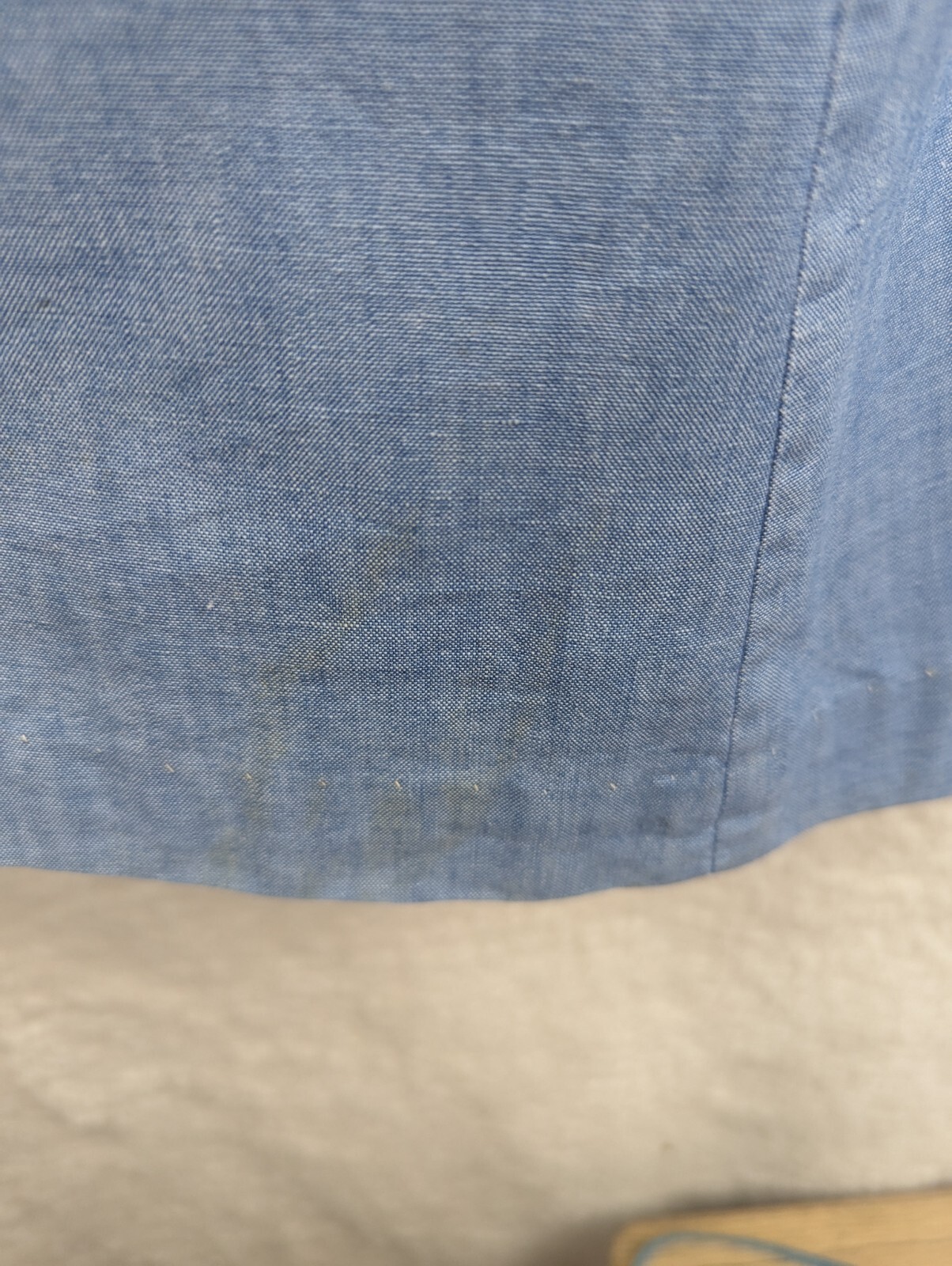 Vtg Pat Perkins Romper Dress Archery Embroidered Denim Chambray Look Pockets